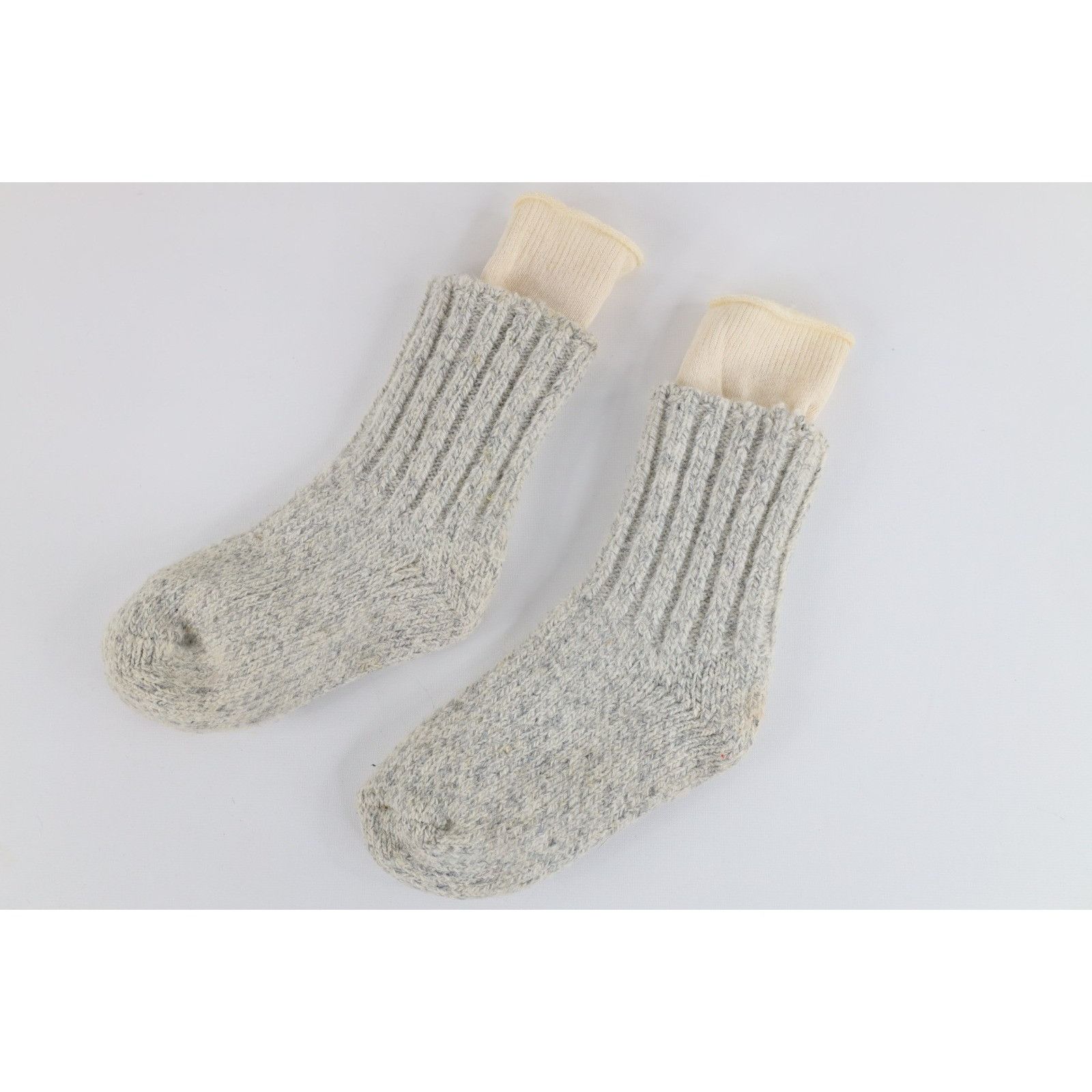Vintage Vintage 60s 70s Wool Blend Knit Layered Hiking Boot Socks Size ONE SIZE - 1 Thumbnail