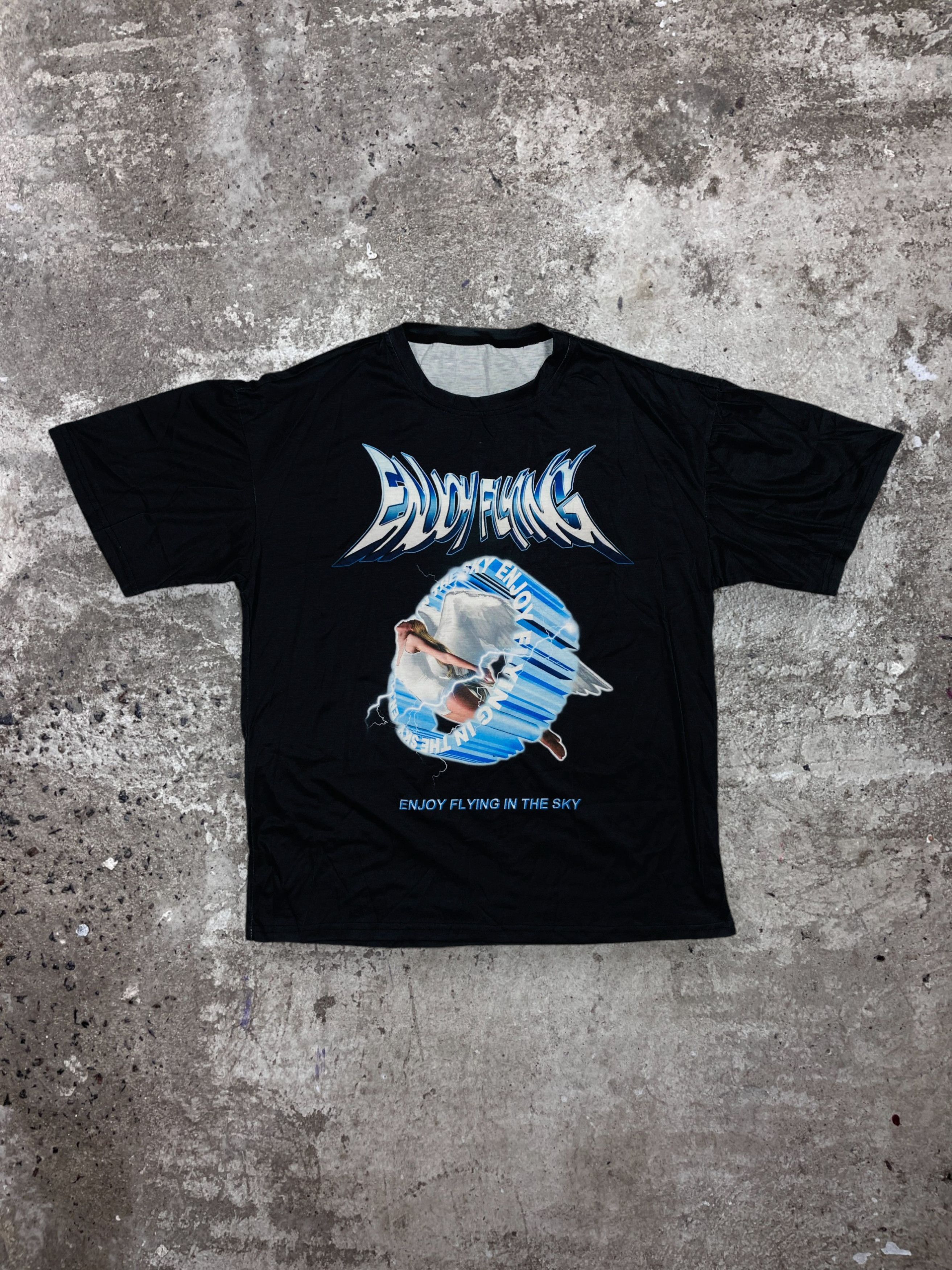 Designer Y2K OVERSIZED ENJOY FLYING RARE TEE - № 229 Size US XL / EU 56 / 4 - 1 Thumbnail