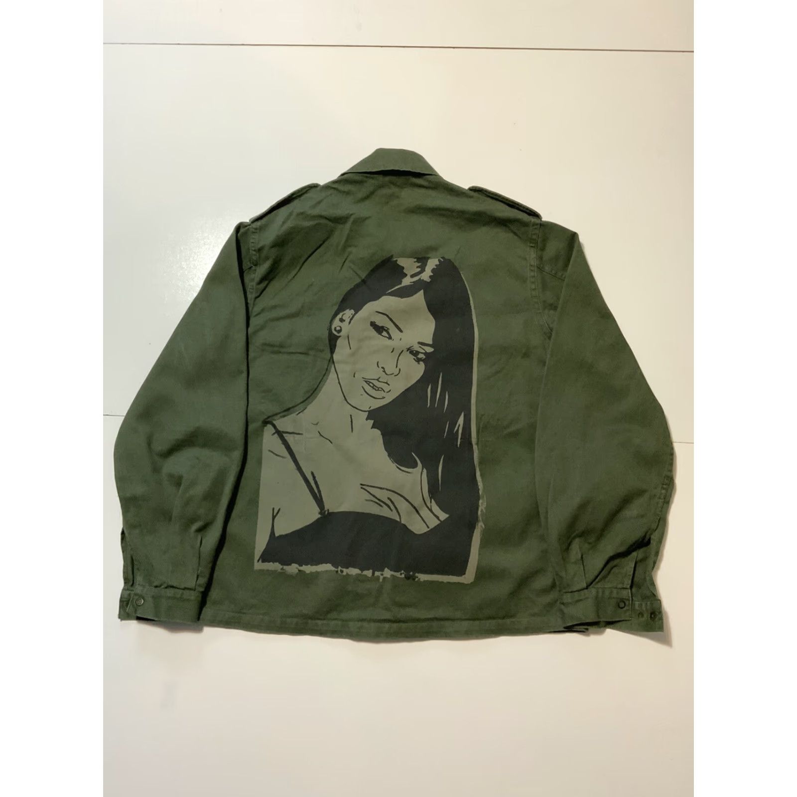 Vintage VINTAGE Belgium Army ABL Military Painted Green Field Shacket Shirt Jacket M 1984 1980s Green Mens Size US M / EU 48-50 / 2 - 2 Thumbnail
