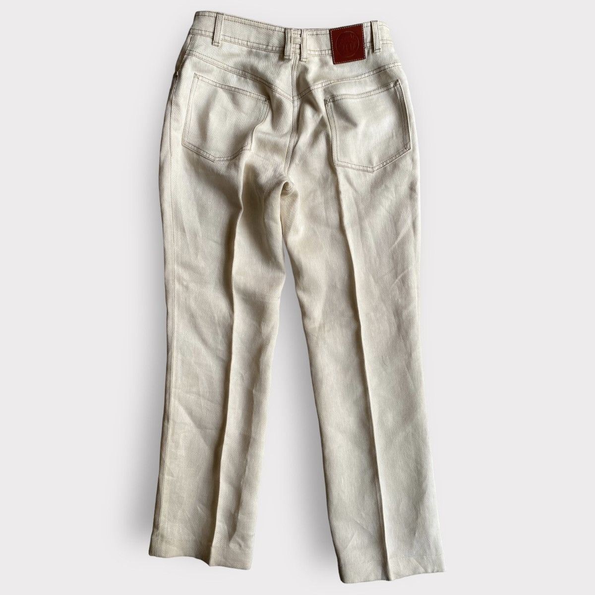 Hermes Hermes H Belt Loop With Studded Linen Pants By Gaultier Size 28" / US 6 / IT 42 - 3 Thumbnail