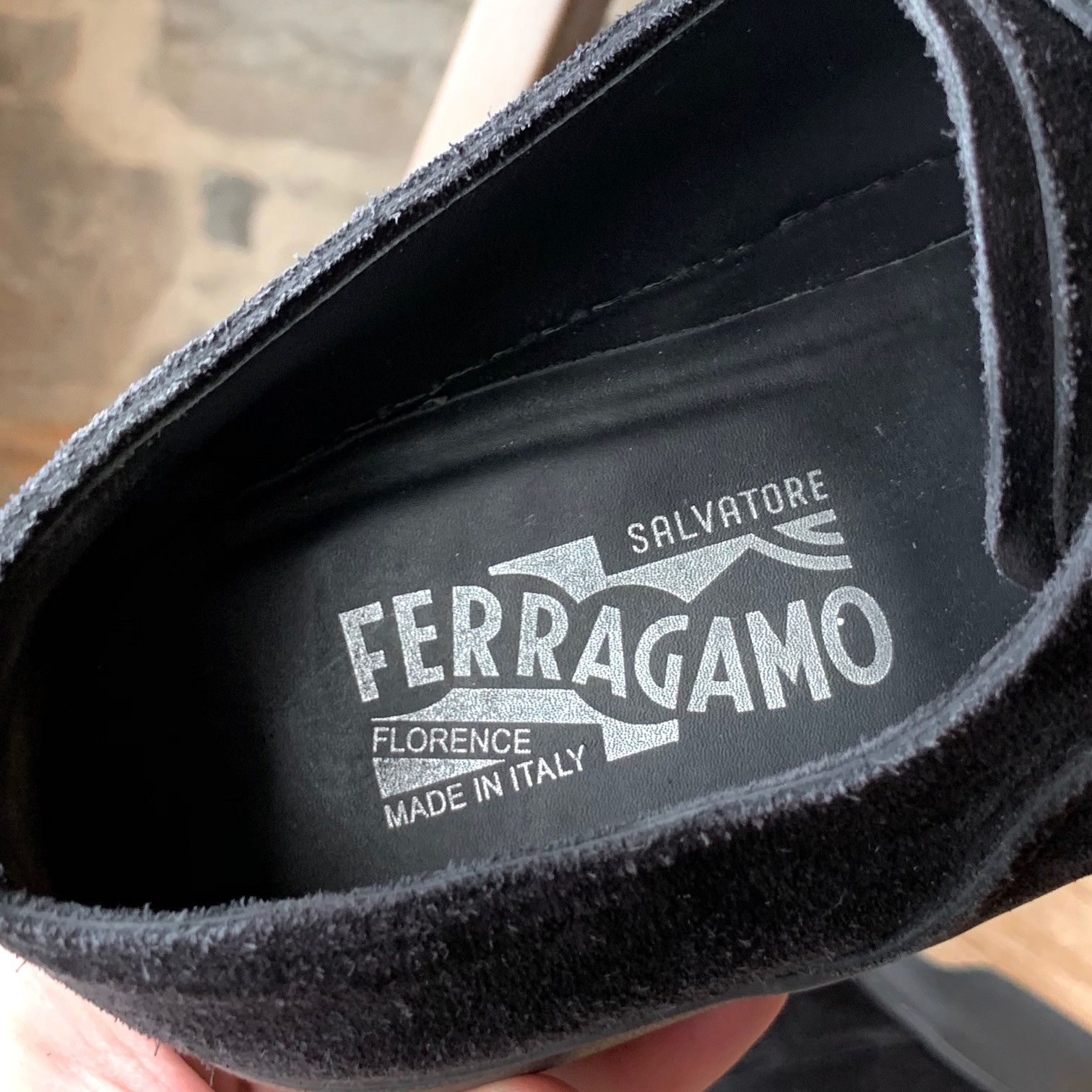 Salvatore Ferragamo Salvatore Ferragamo Black Monk Strap Brushed Suede Loafers Size US 8 / EU 41 - 11 Thumbnail