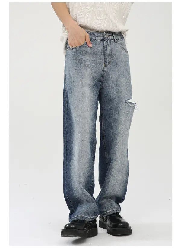Japanese Brand Manami x Riyo Vintage gradient wash side ripped jeans y2k Size US 32 / EU 48 - 5 Thumbnail