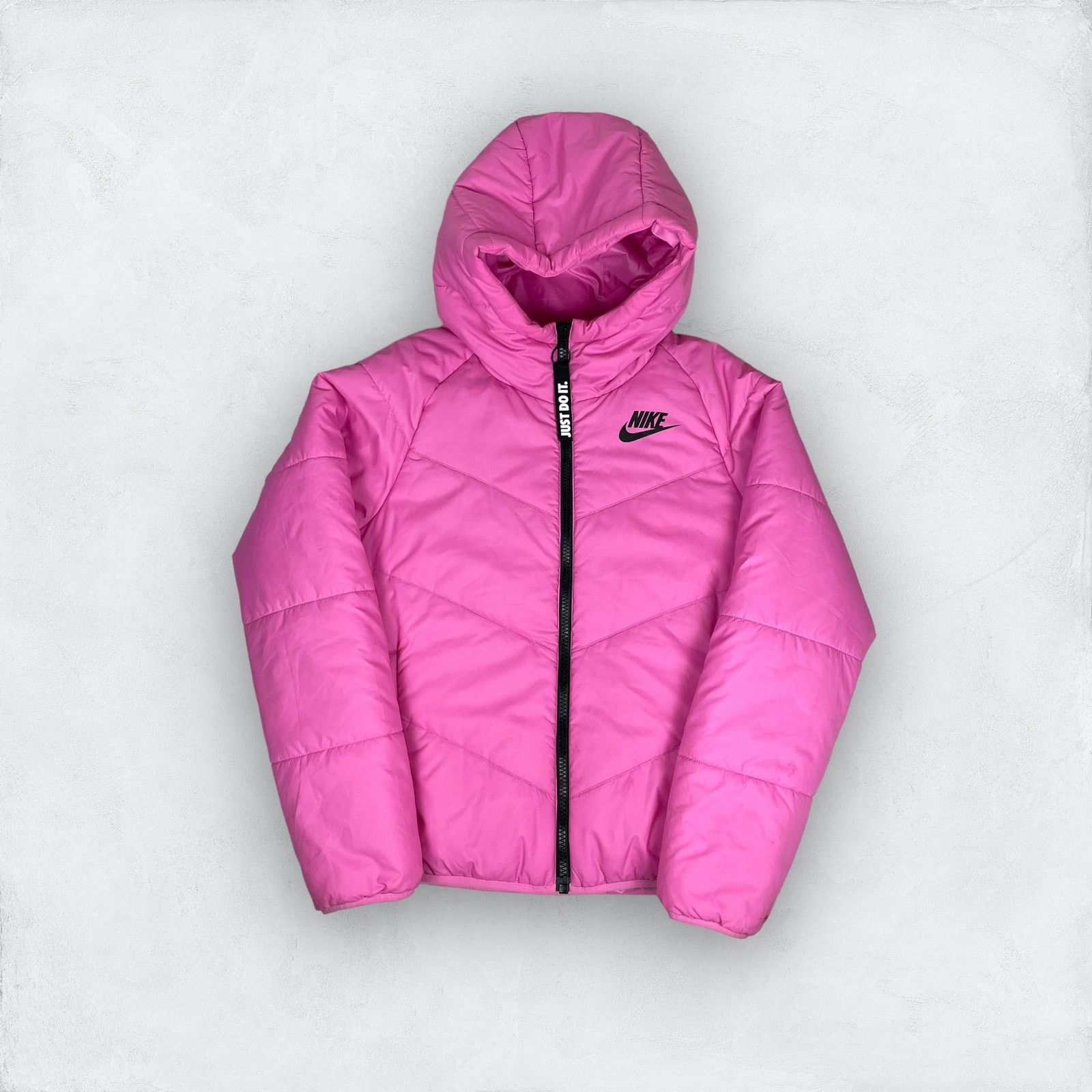 Nike Nike Just Do It Women Polyester Full Zip Puffer Jacket Small Size S / US 4 / IT 40 - 1 Thumbnail