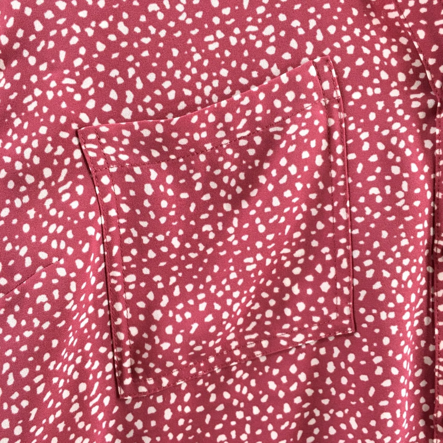 Vintage Maurices Blouse Womens XL Pink Long Sleeve Collared Button Down Polka Dot NEW Size XL / US 12-14 / IT 48-50 - 4 Thumbnail