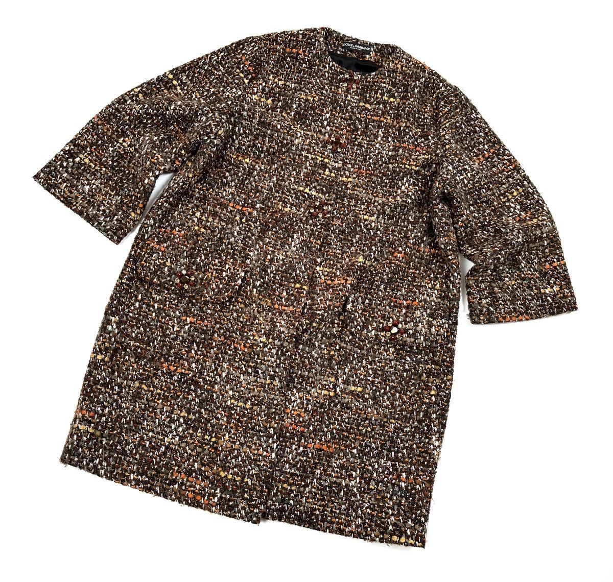 Dolce & Gabbana DOLCE & GABBANA TWEED Bouclé Texture Luxury Coat Jacket - 48 Size XL / US 12-14 / IT 48-50 - 4 Thumbnail