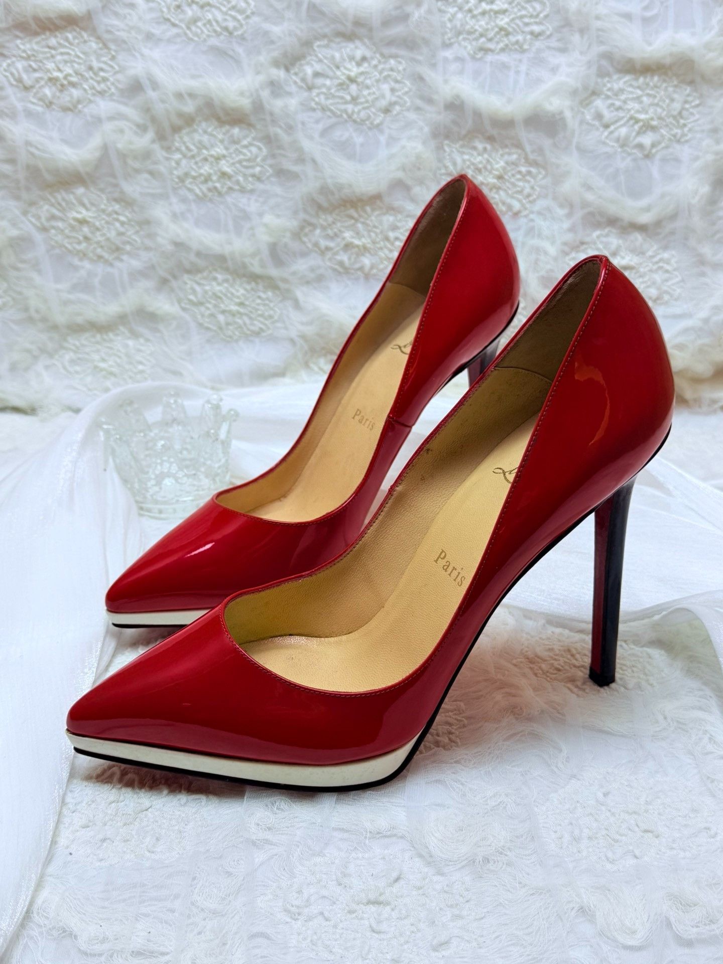 Christian Louboutin Christian Louboutin Patent Red Lowtop Sneakers us_7 Women Size US 7 / IT 37 - 1 Thumbnail