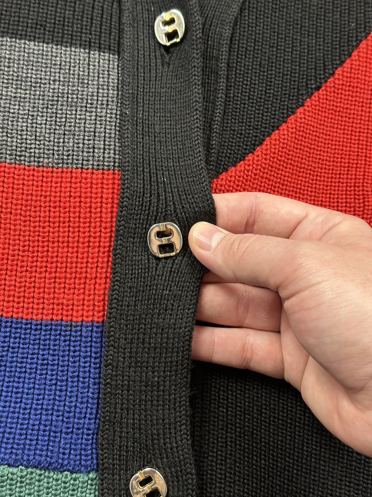 Salvatore Ferragamo Salvatore Ferragamo Geometric Wool Cardigan Archive Italy Size S / US 4 / IT 40 - 10 Thumbnail