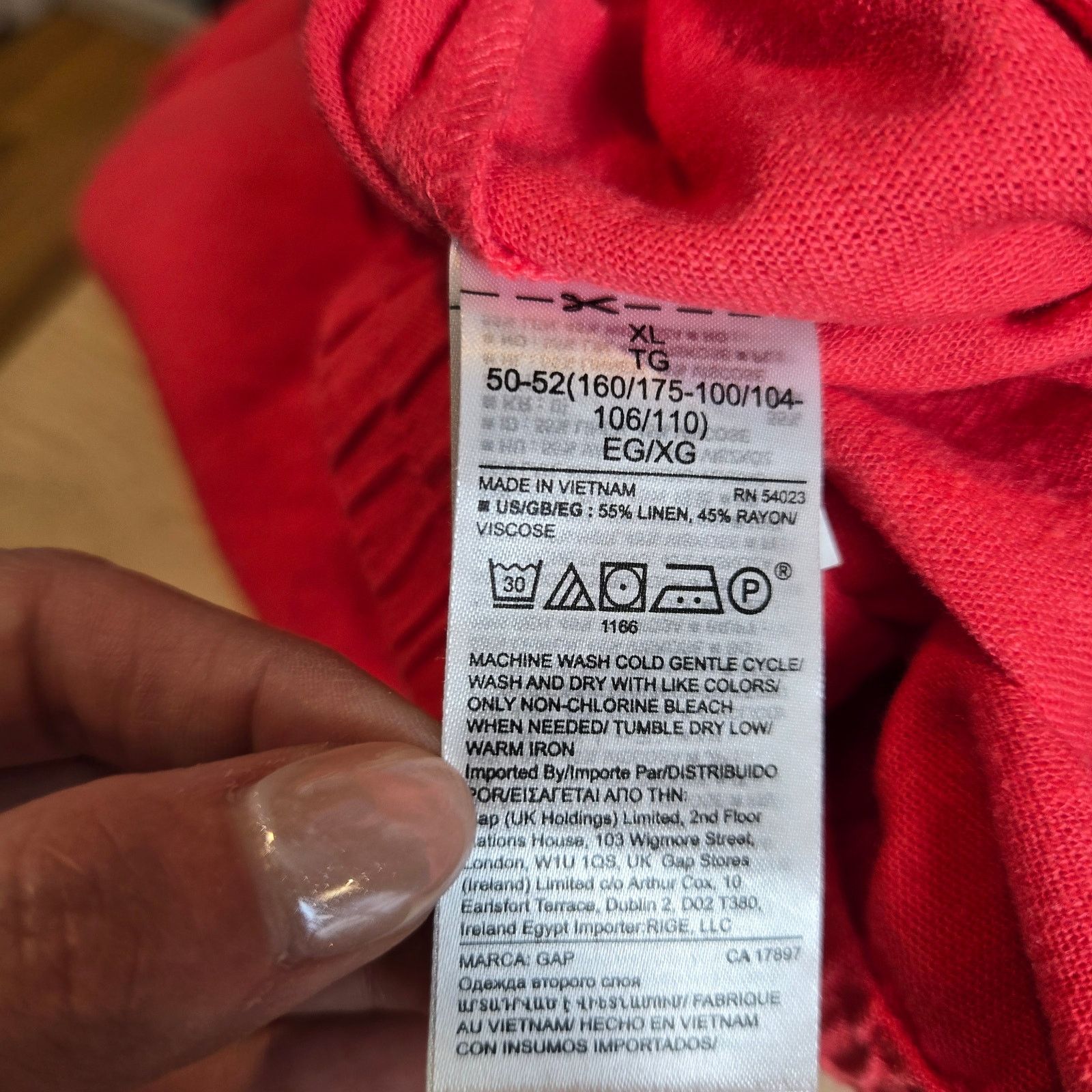 Gap NWT Gap pull on utility linen blend shorts sz XL coral Size 36" / US 14 / IT 50 - 5 Thumbnail