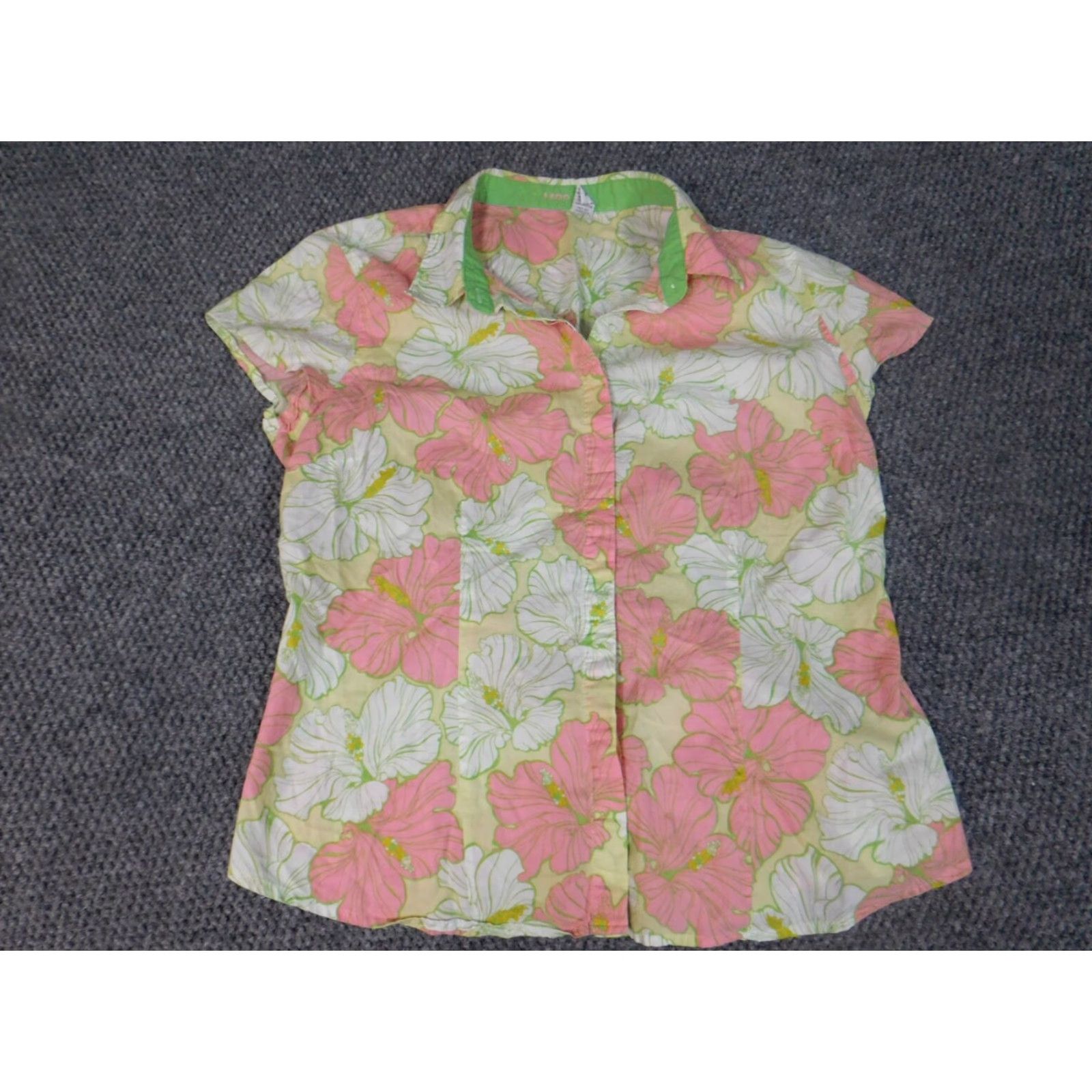Izod Izod Womens Blouse PM Petites pink floral button down Size M / US 6-8 / IT 42-44 - 2 Thumbnail