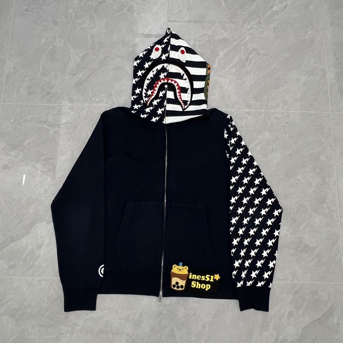 トップス bape rogo unionjack foodie Bape Bape Union Jack UK Flag Shark Hoodie | Grailed