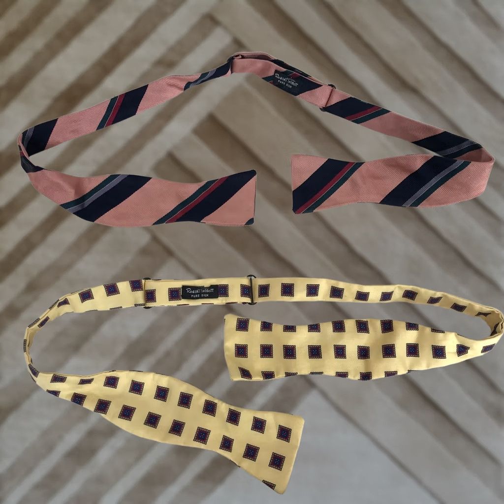 Robert Talbott Robert Talbott & More Bow Tie Lot 4pc Silk Self-Tie Striped Geometric Medallion Men Size One Size Multicolor Classic Size ONE SIZE - 1 Thumbnail