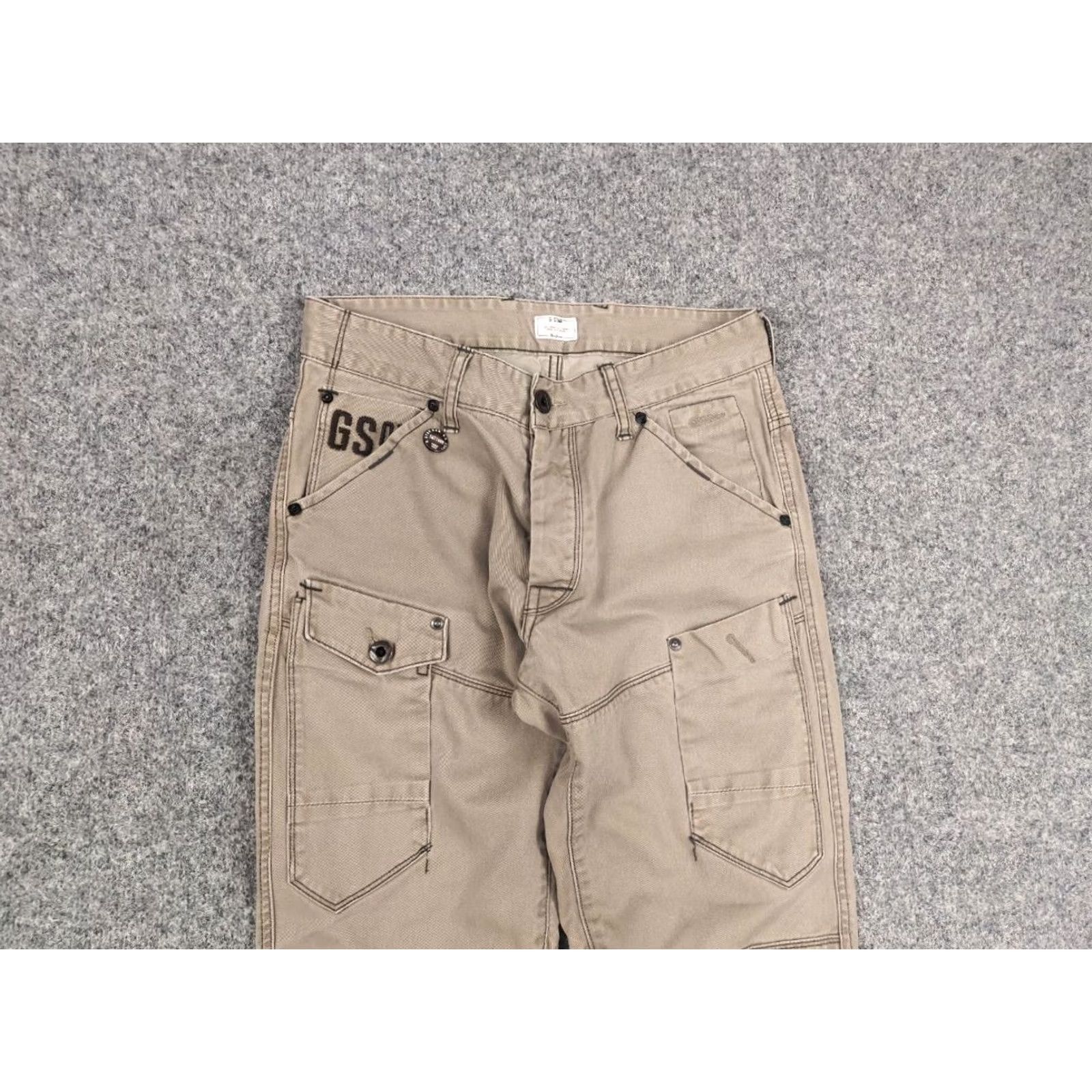 G-Star VINTAGE G-Star RAW 3D TAPERED COJ Dark Beige Canvas Cargo Pants Mens 30 Beige 5-Pocket Cargo 3D Army Stars 3301 Elwood 5620 Size US 30 / EU 46 - 6 Thumbnail