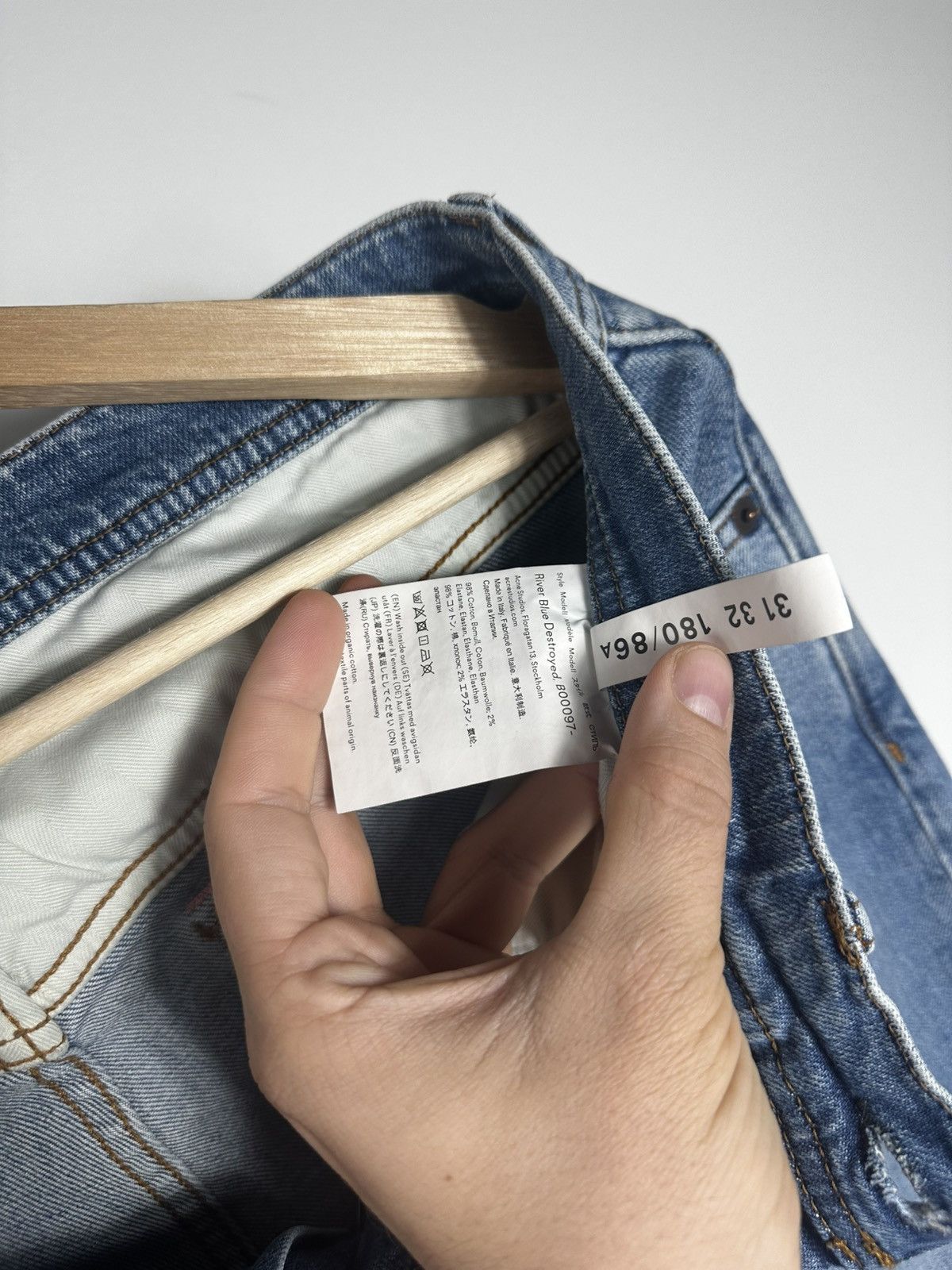 Acne Studios Acne Studios Blå Konst River Blue Destroyed Jeans W31 L32 Size US 31 - 6 Thumbnail