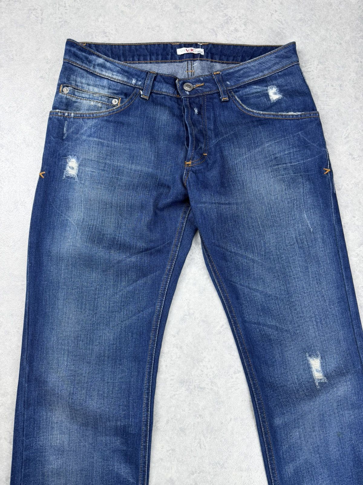 Versace Jeans Couture VJC Versace Jeans Couture Distressed Blue Denim Jeans Size US 31 - 4 Thumbnail