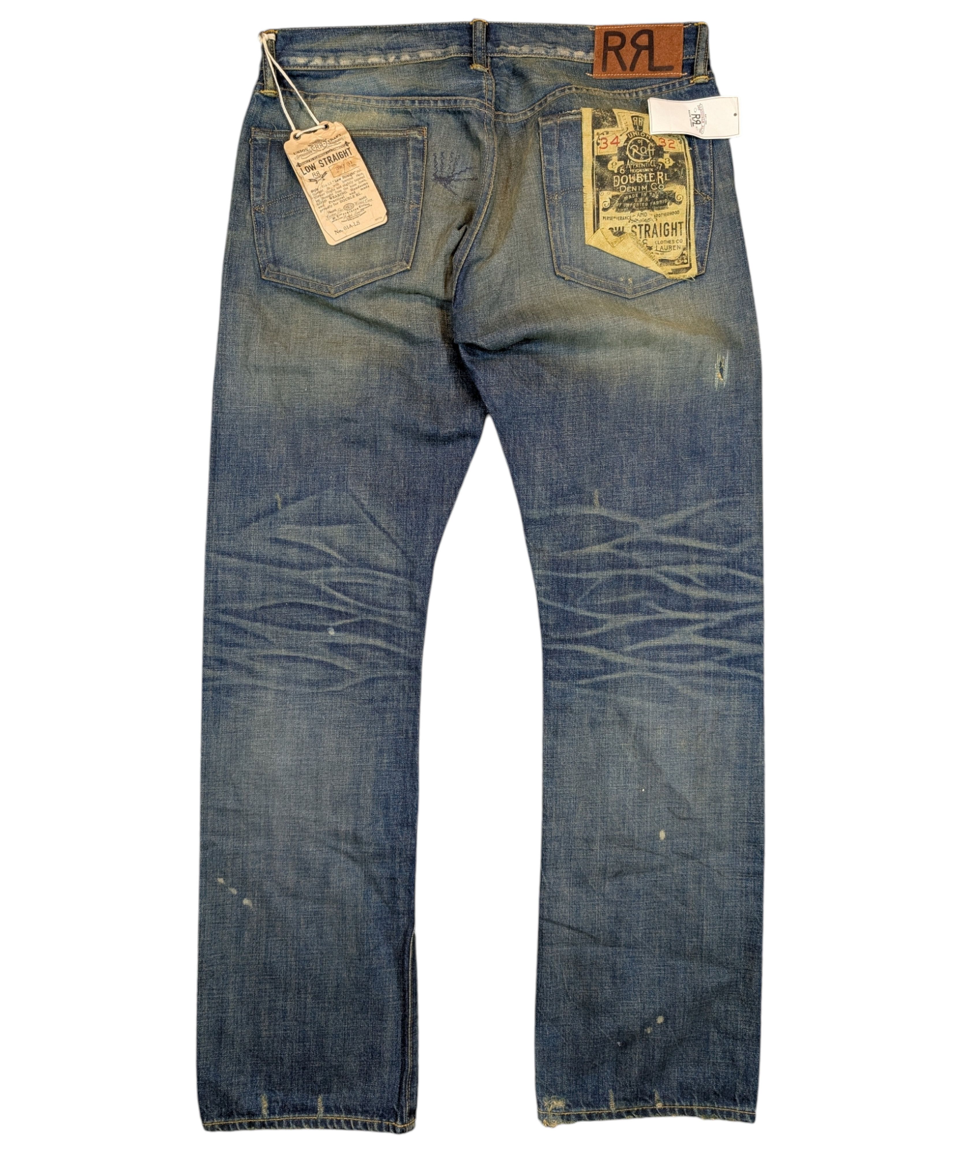 RRL Ralph Lauren NWT RRL Ralph Lauren Distressed Rust Wax Jeans Dust Bowl Size US 34 / EU 50 - 2 Thumbnail