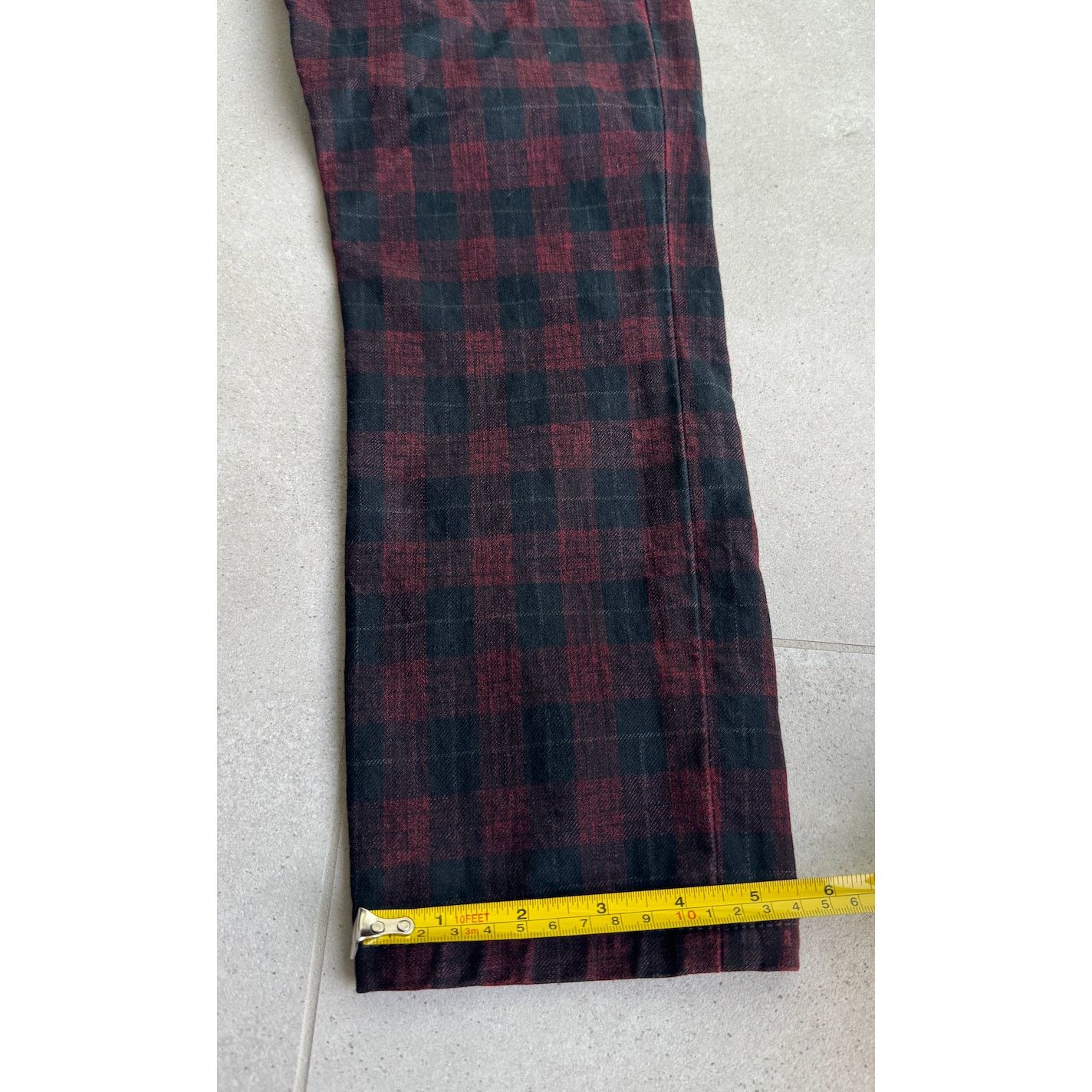 Joe's Joe's Jeans Coated Plaid Check, Skinny Ankle Denim Red/Black Size 25" / US 0 / IT 36 - 9 Thumbnail