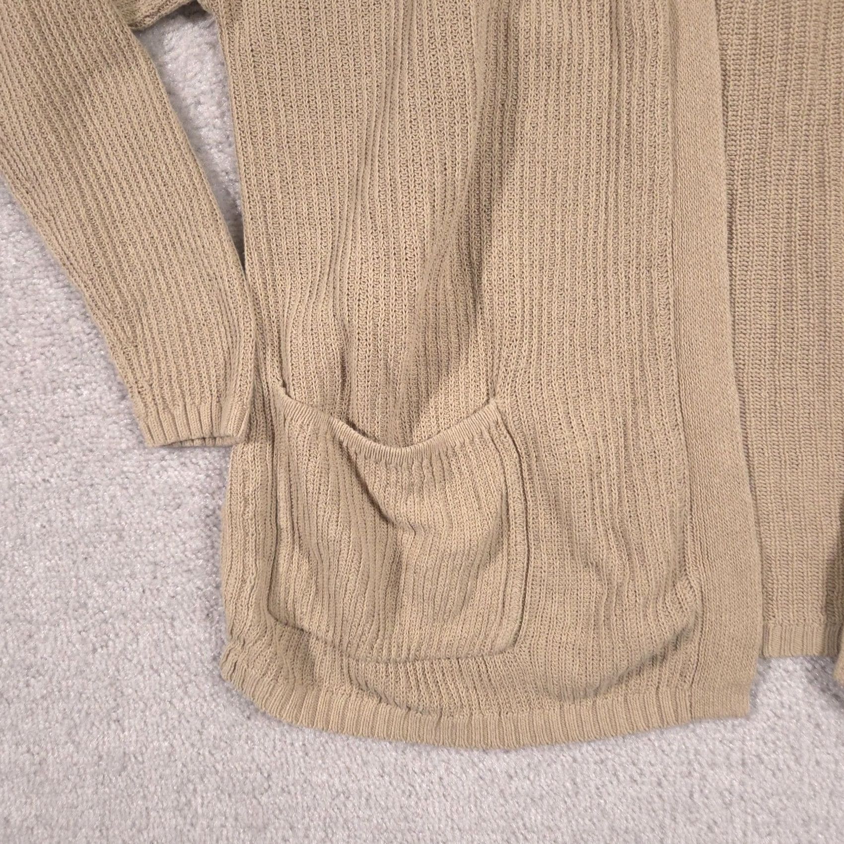 Uniqlo Uniqlo Cardigan Sweater Womens XL Beige Open Front Knit Pockets Linen Blend Shirt Adult XL Beige Knit Pockets V-Neck Open Front Womens Size XL / US 12-14 / IT 48-50 - 4 Thumbnail