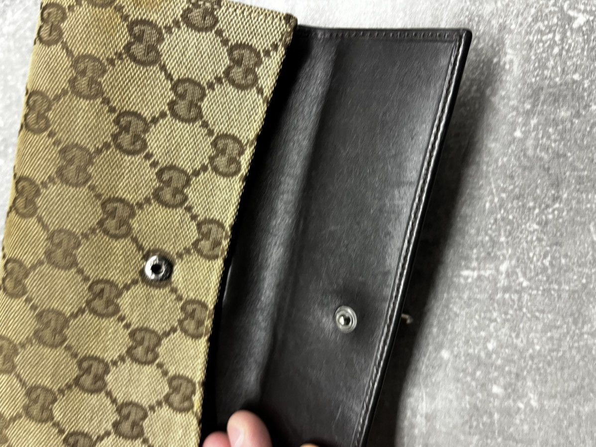 Gucci Vintage Gucci GG Canvas & Leather Wallet w/ Lock Accent Size ONE SIZE - 14 Thumbnail