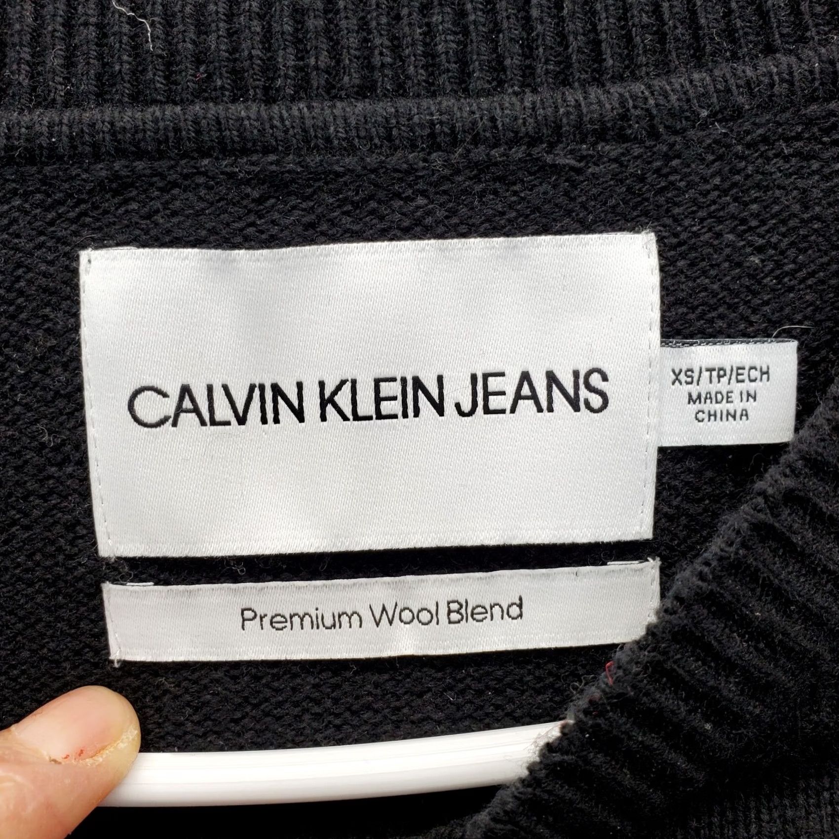 Calvin Klein Calvin Klein Sweater Womens XS Multi Knit Premium Wool Blend Crew Neck Pullover - Wide Fit, Multicolor Size XS / US 0-2 / IT 36-38 - 3 Thumbnail