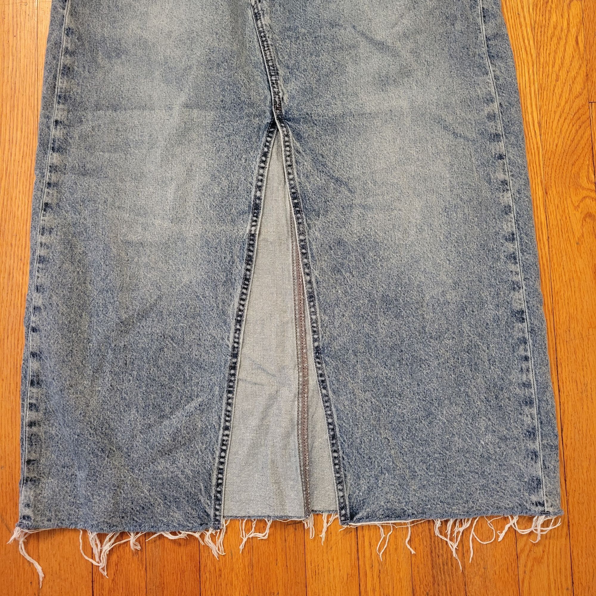 Rag & Bone Rag Bone 31 CLARA High Waist Distressed Denim Maxi Skirt Fra Size 31" - 3 Thumbnail