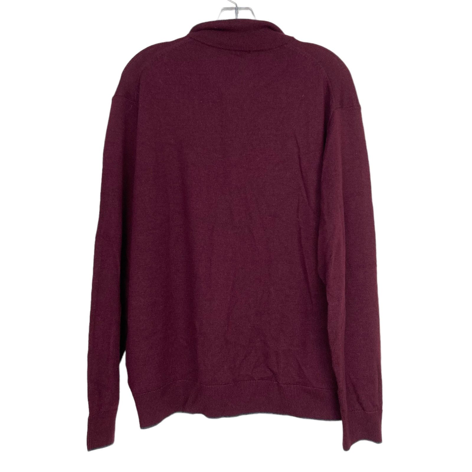 Raffi Raffi Maroon 100% Merino Wool Quarter Zip Sweater Sz L Size US L / EU 52-54 / 3 - 4 Thumbnail