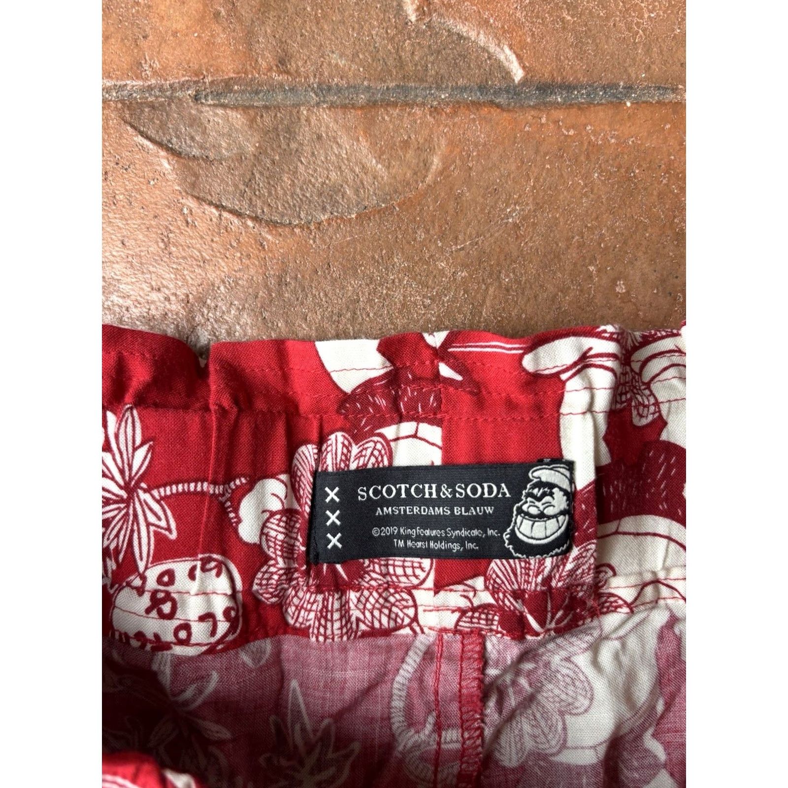 Scotch & Soda Scotch & Soda Brutus Popeye Hawaiian Shorts Women's XS Red Drawstring Lounge Size 26" / US 2 / IT 38 - 2 Thumbnail