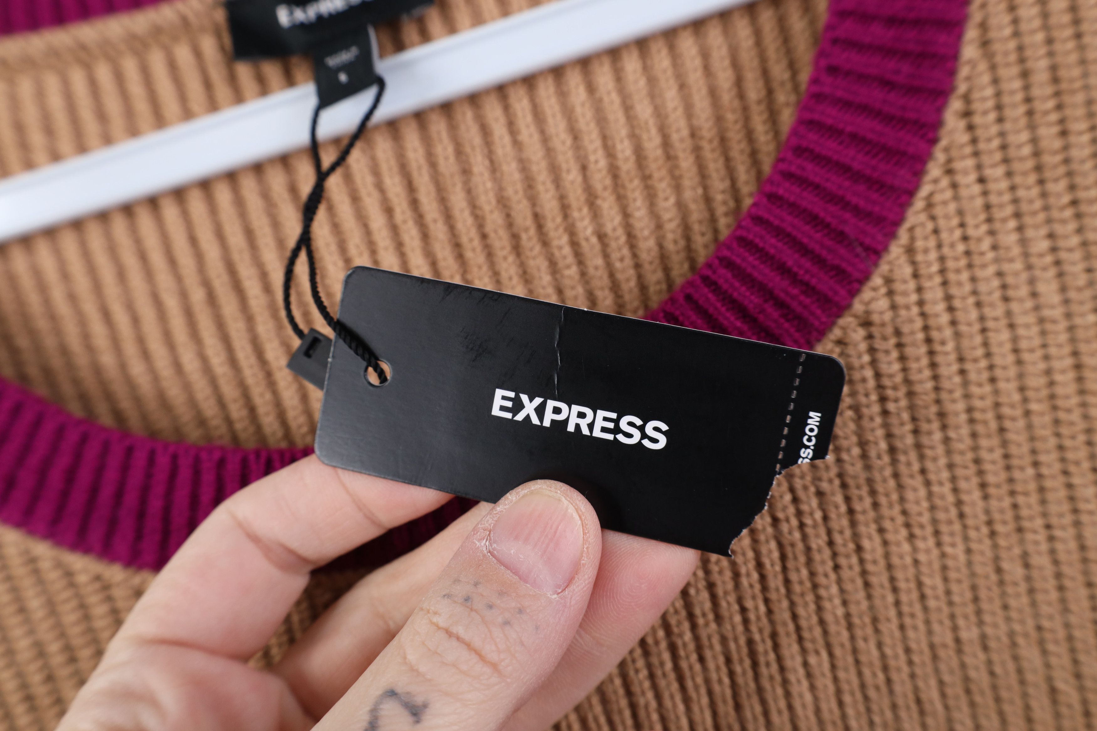 Express Deadstock Vtg Y2K Express Ribbed Knit Sweater Oversized Size S / US 4 / IT 40 - 6 Thumbnail
