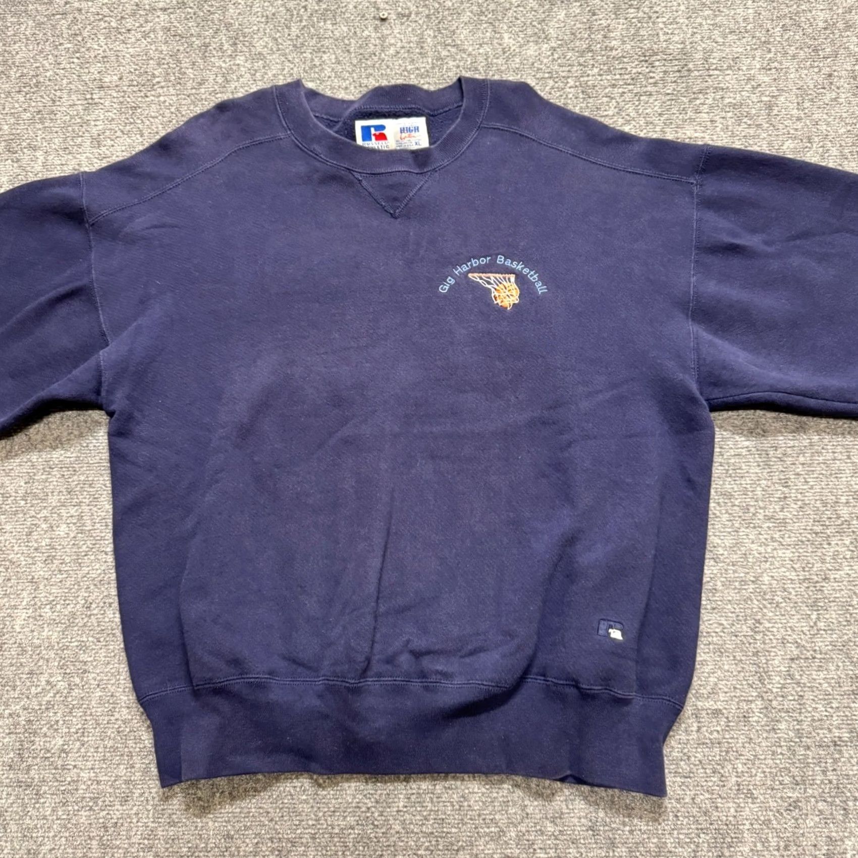 Vintage VINTAGE Russell Sweatshirt Pullover Heavyweight Navy Blue 90s Basketball Mens XL Size US XL / EU 56 / 4 - 3 Thumbnail