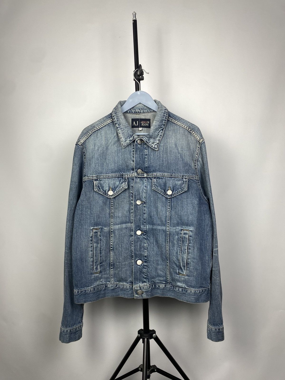 Armani 🔥❗️Armani BIG LOGO rare Oversized Denim Jacket Size US M / EU 48-50 / 2 - 2 Thumbnail