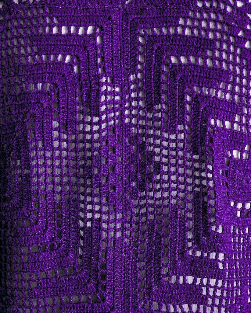 Bode o1s1v1r1oon0825 Crochet Overshirt in Purple Size US XXL / EU 58 / 5 - 5 Thumbnail