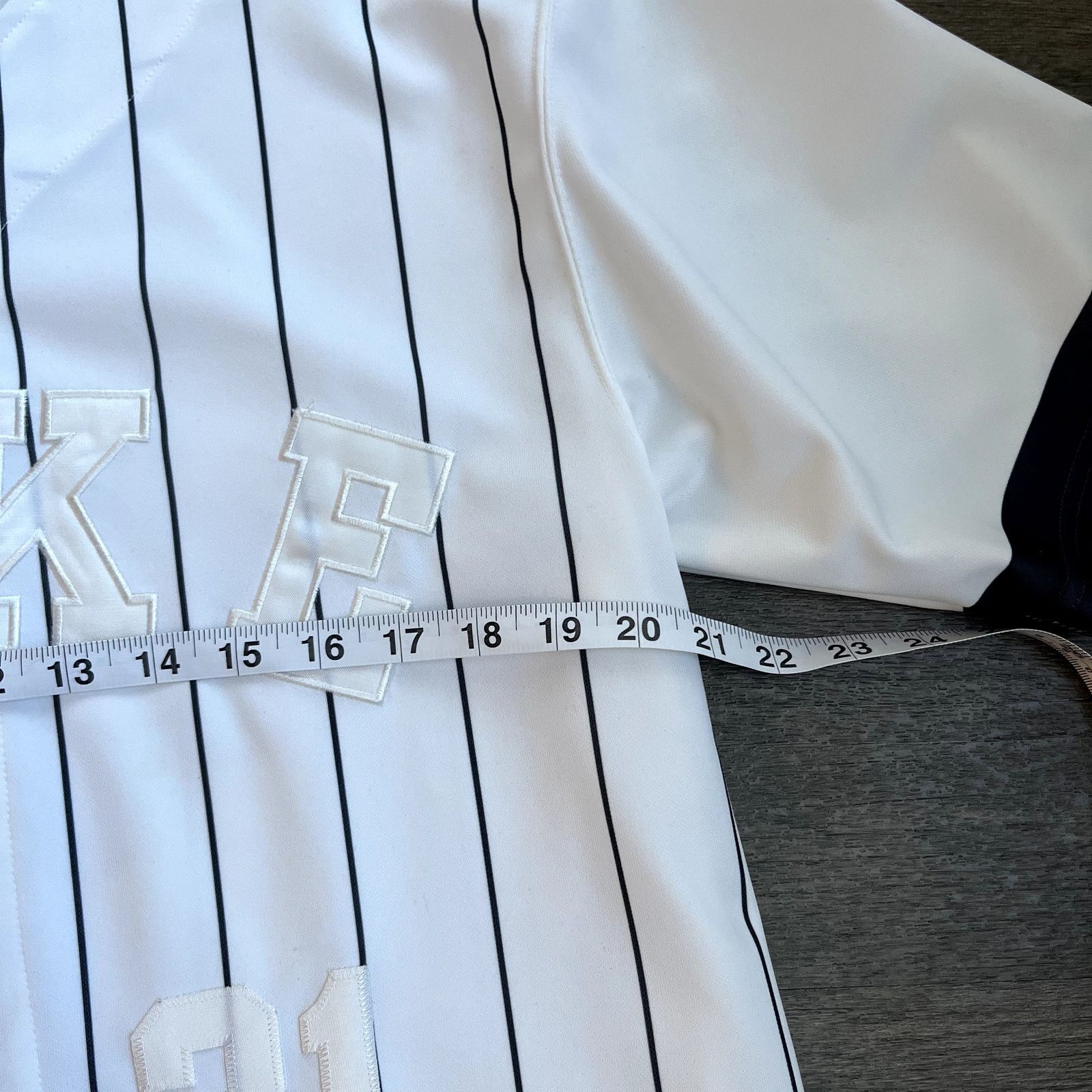 Nike Nike #31 Pinstripe Baseball Jersey White Navy Mens Medium Size US M / EU 48-50 / 2 - 5 Thumbnail