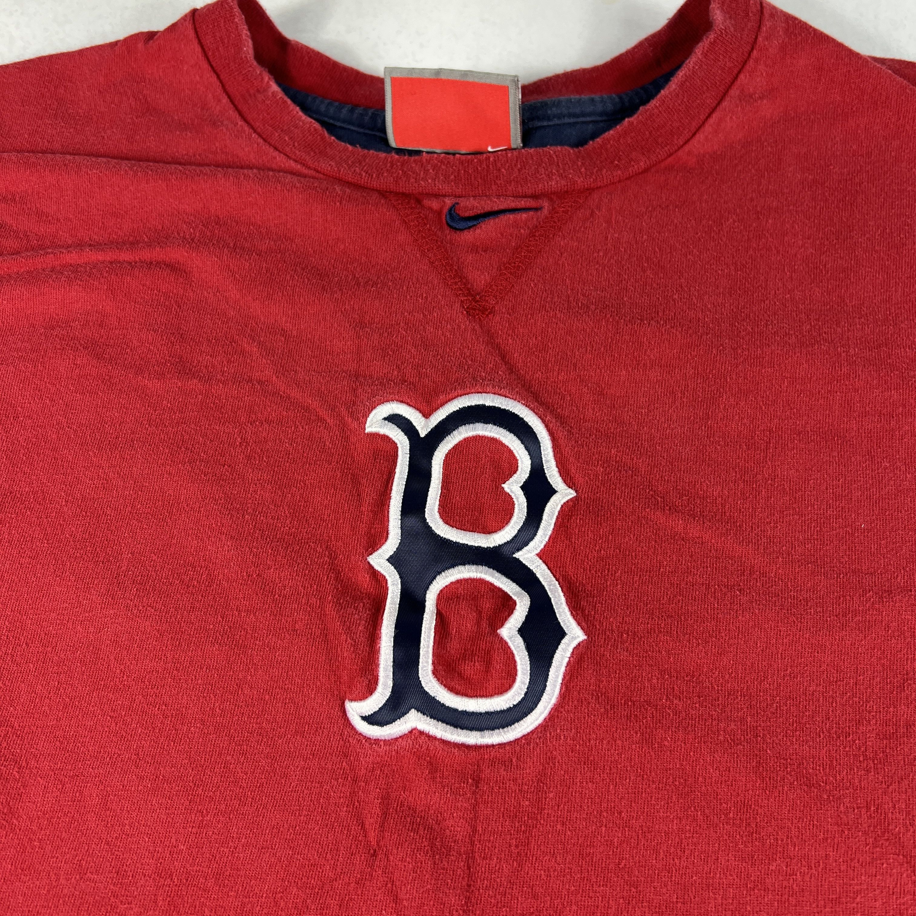 MLB × Nike Y2K Nike MLB Boston Red Sox Center Check Shirt Red Faded Tee Size US XL / EU 56 / 4 - 3 Thumbnail