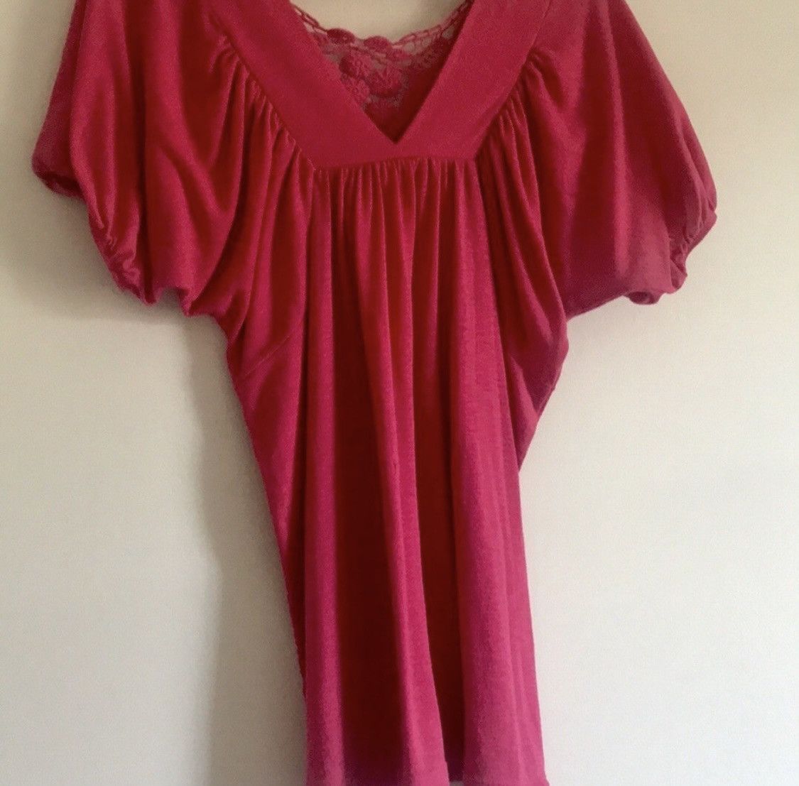 Other DEEP PLUNGE CROCHET BACK FLOWY SHORT SLEEVE TOP SIZE L Size L / US 10 / IT 46 - 6 Thumbnail