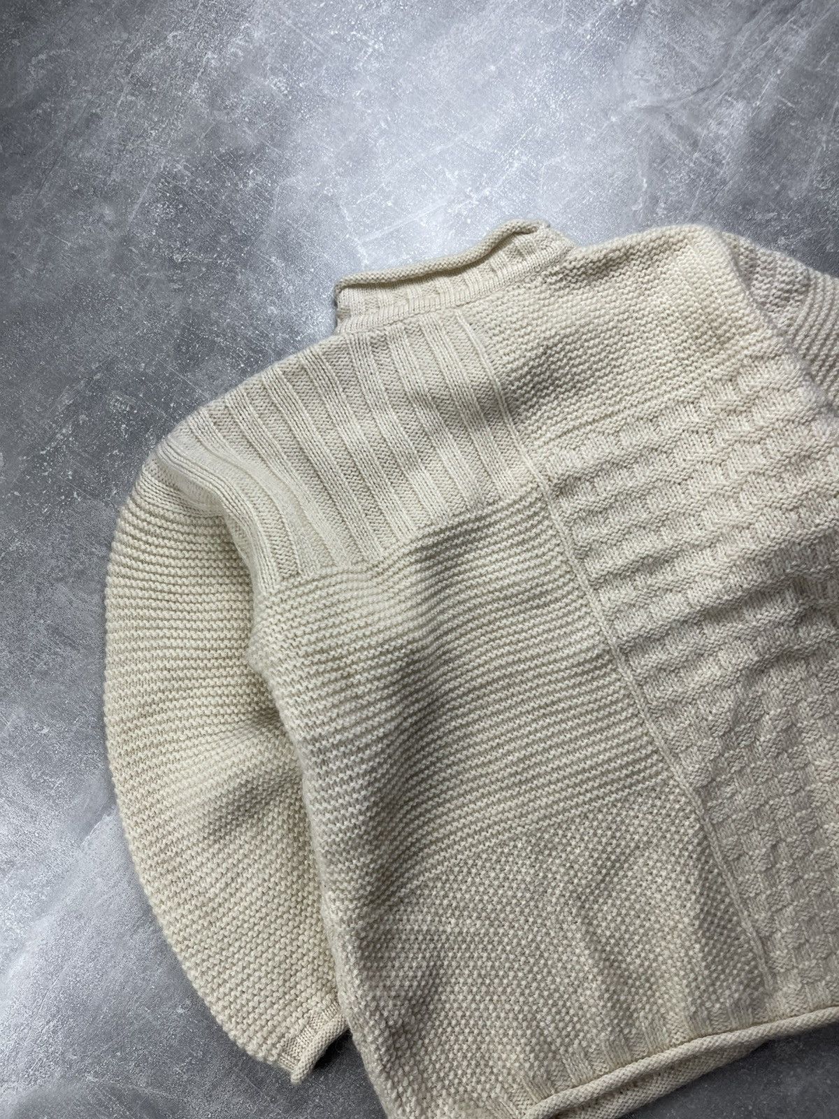 Other Hessnatur 100% Virgin Wool Textured Knit Sweater Cream Size US M / EU 48-50 / 2 - 8 Thumbnail