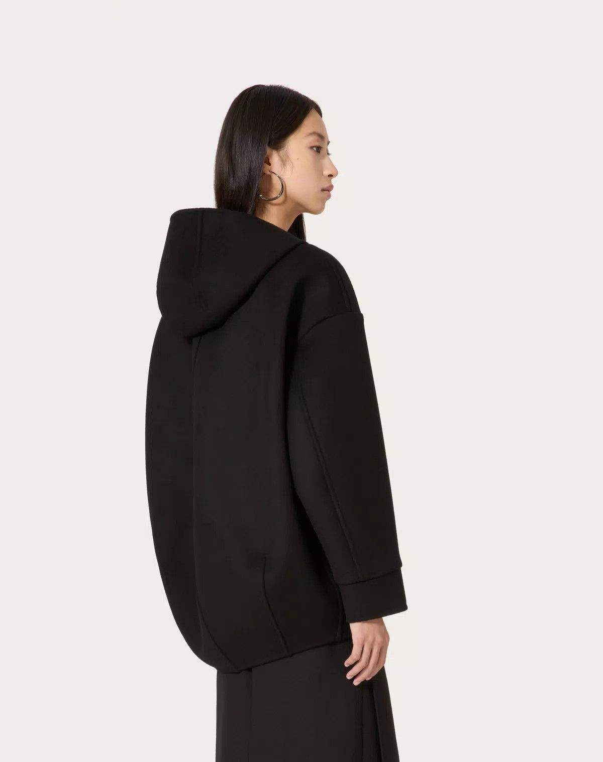 Valentino o1s1wg110426 Compact Drap Peacoat in Nero Size M / US 6-8 / IT 42-44 - 6 Thumbnail