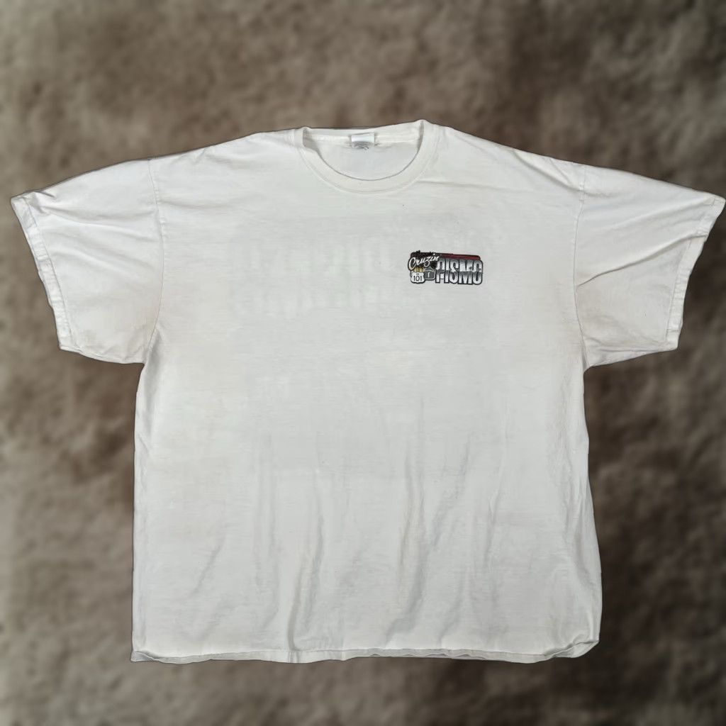 Vintage VINTAGE Cruzin Pismo Beach T-Shirt 2XL Men White Cars 90s California Car Show Hot Rod Cruising Size US XXL / EU 58 / 5 - 1 Thumbnail