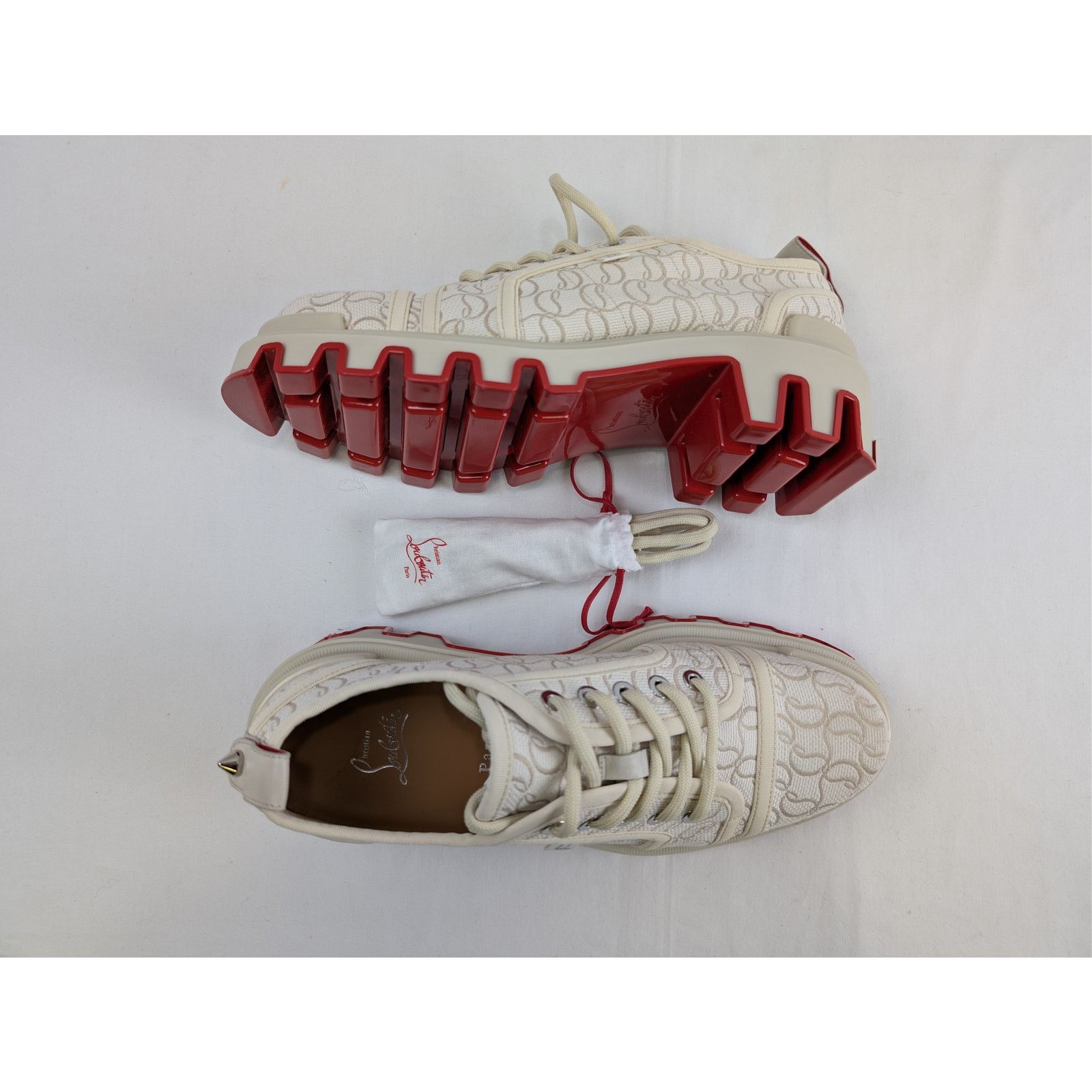 Christian Louboutin o1rshd1 Panamic Dune jacquard-logo Derby shoe Boots natural Size US 12 / EU 45 - 1 Thumbnail