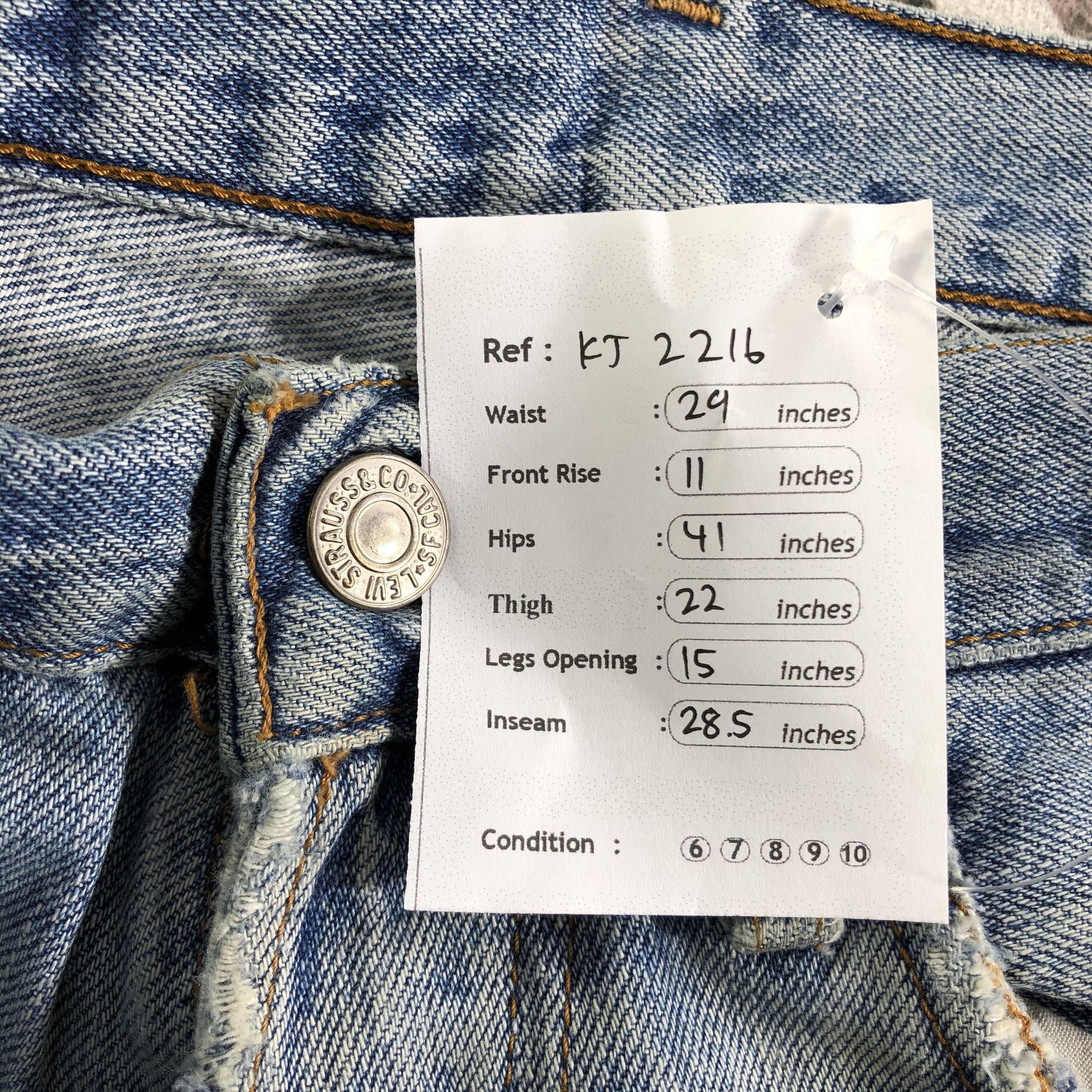 Levi's Distress Vintage Levis 509 Jeans Dirty Wash Denim KJ2216 Size US 29 - 12 Thumbnail