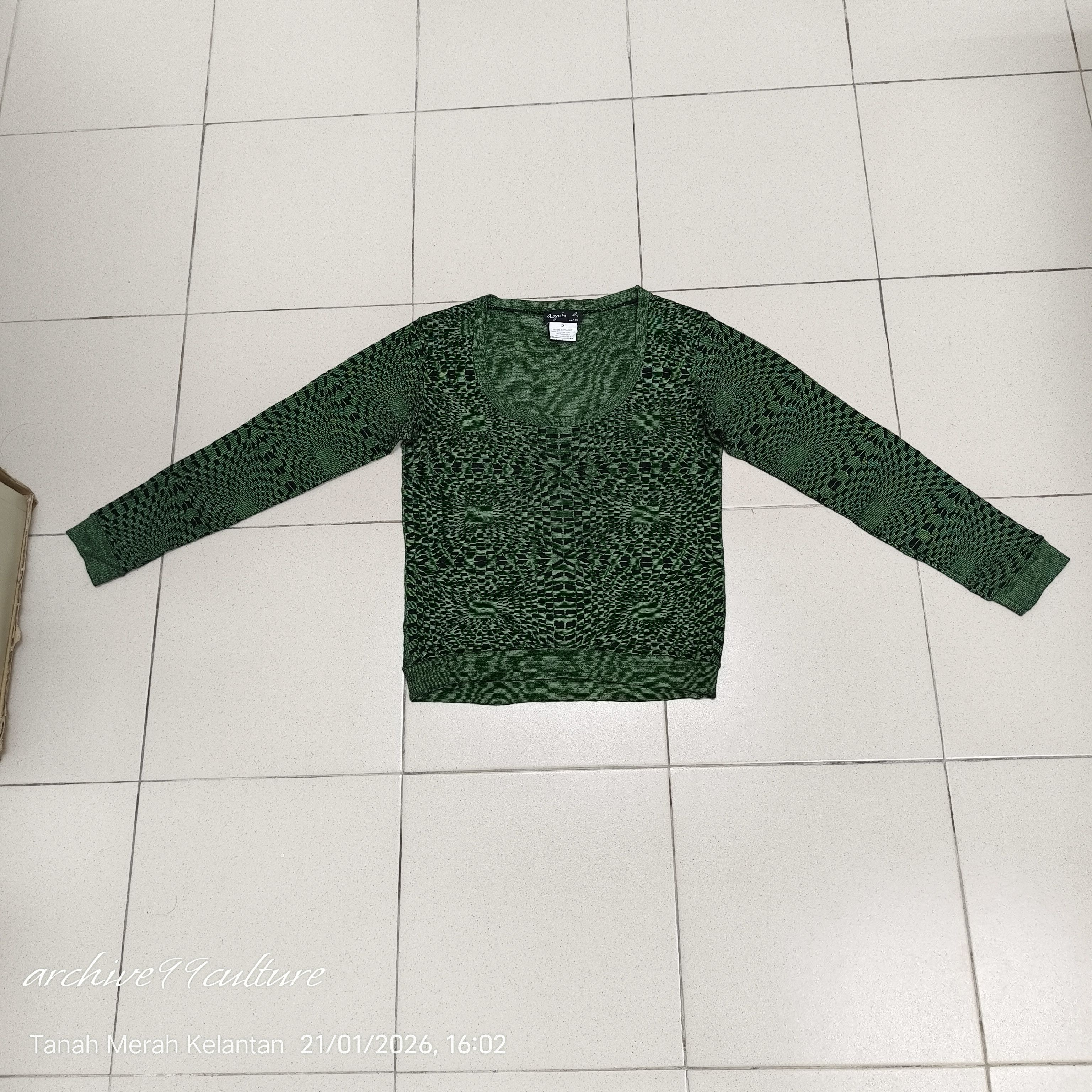 agnes b. Archive 90's cotton knit abstract sweater made in France Size XS / US 0-2 / IT 36-38 - 7 Thumbnail