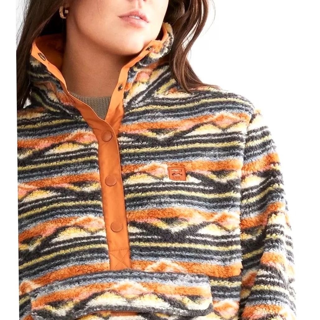 Billabong Billabong A/Div Switchback Sherpa Pullover Aztec 1/4 Snap Mock Neck Sz S Multicolor Fleece Sweatshirt Women Pullover Size S / US 4 / IT 40 - 3 Thumbnail