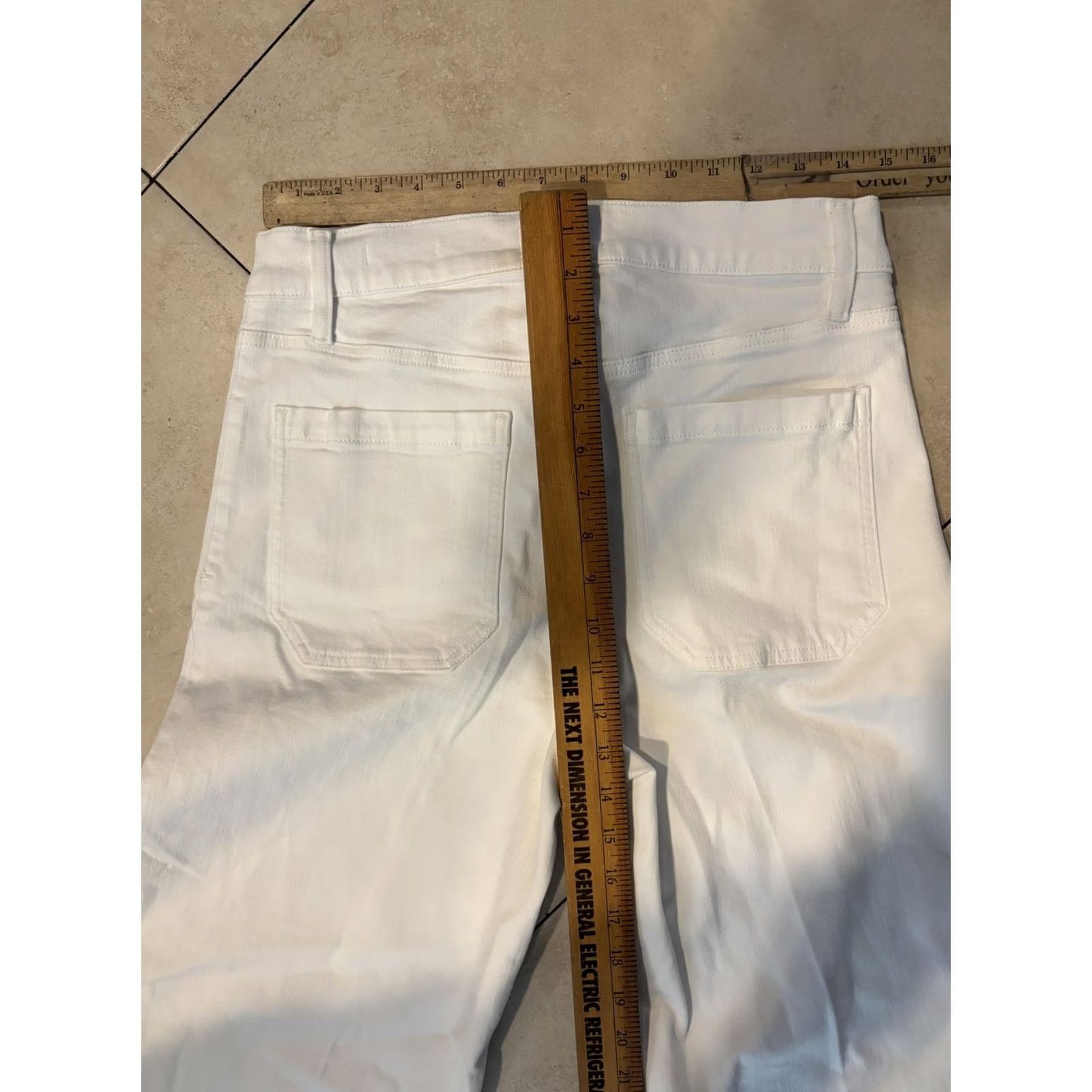 Frame VINTAGE FRAME Le Slim Palazzo Jeans Womens White High Rise Wide Leg Patch Pockets Denim Size 30" / US 8 / IT 44 - 7 Thumbnail