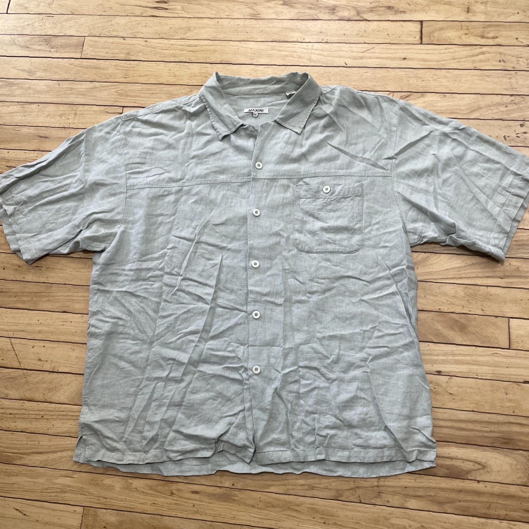 Vintage VINTAGE Inserch Maxini Linen Shirt Men 3XL Button-Up Short Sleeve Collared Relaxed Green Linen Men Casual Summer Spring 3XL Mens Size US XXL / EU 58 / 5 - 2 Thumbnail