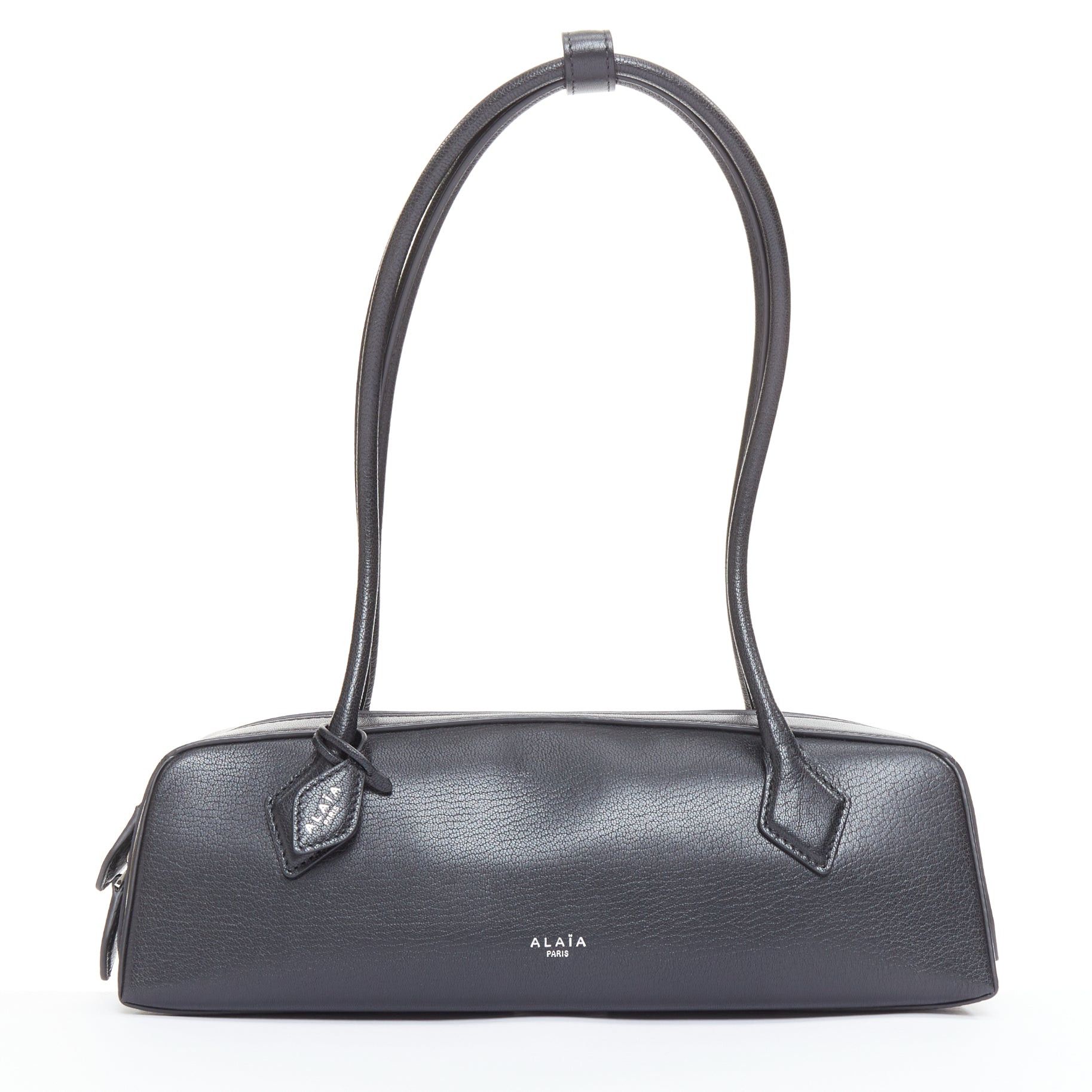 Alaia ALAIA Le Teckel black leather elongated long handle double zip bag Size ONE SIZE - 1 Thumbnail