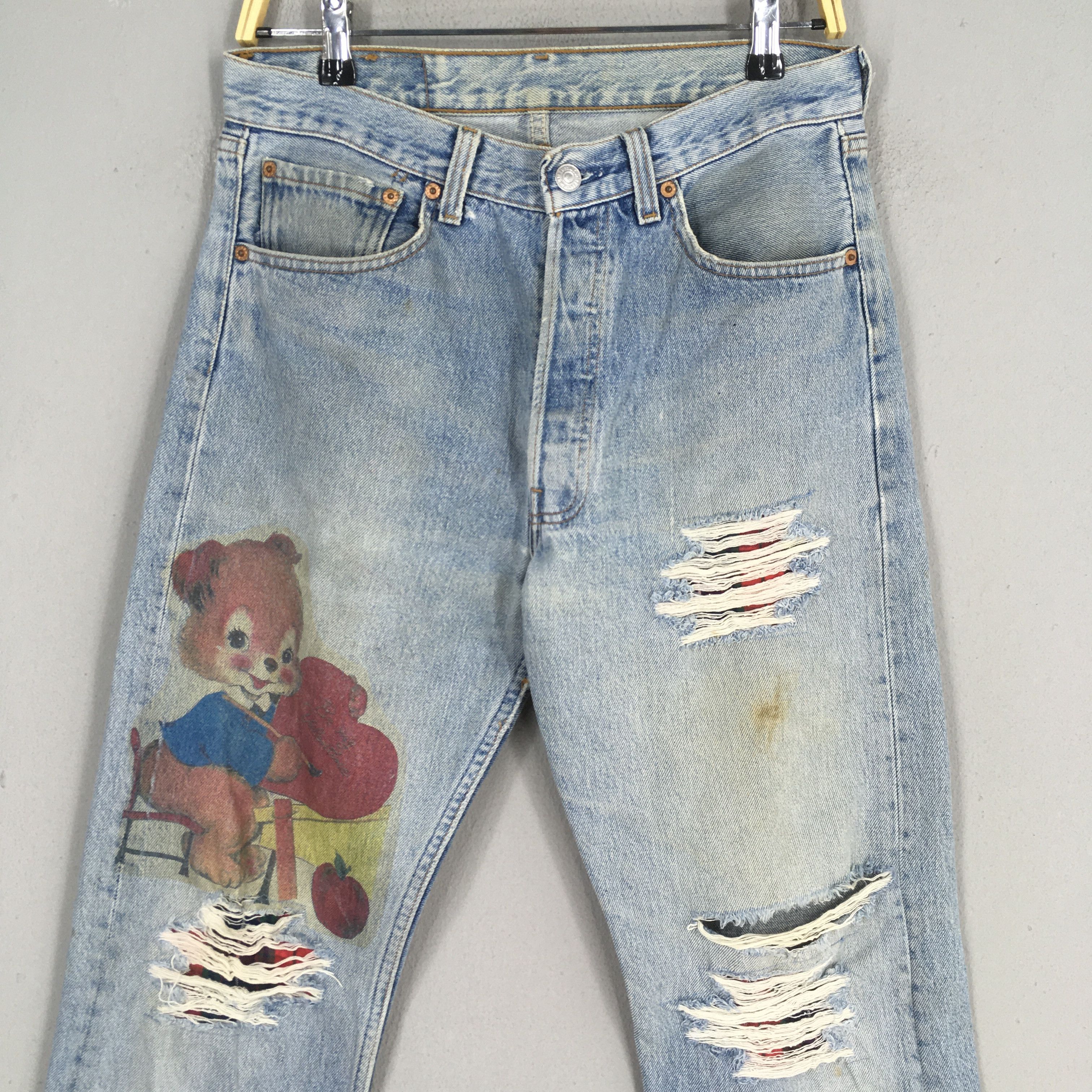 Levi's ize 30x31 Vintage 90s Levi's 501 Distressed Faded Jeans S263 Size US 30 / EU 46 - 2 Thumbnail