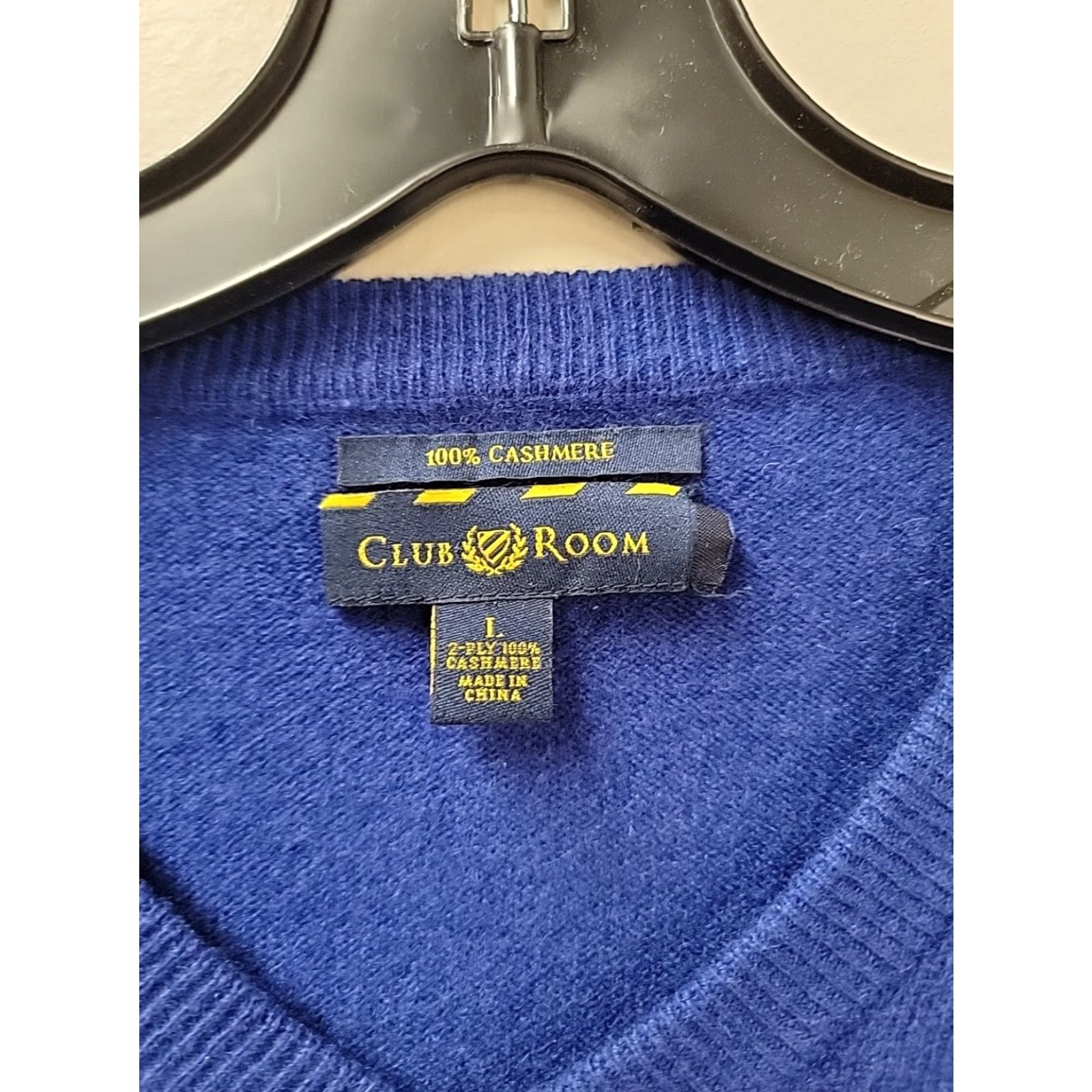 Club Room Club Room Sweater Mens L Blue Estate Cashmere V Neck Pullover Soft Knit Pullover Casual Business Mens Size US L / EU 52-54 / 3 - 2 Thumbnail