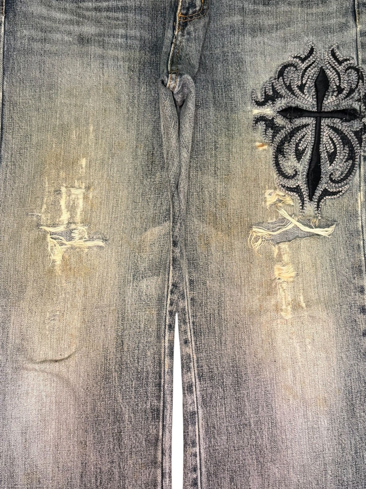 Ksubi Vintage Japanese Brand Embroidered Distressed Jeans Size 32" / US 10 / IT 46 - 3 Thumbnail