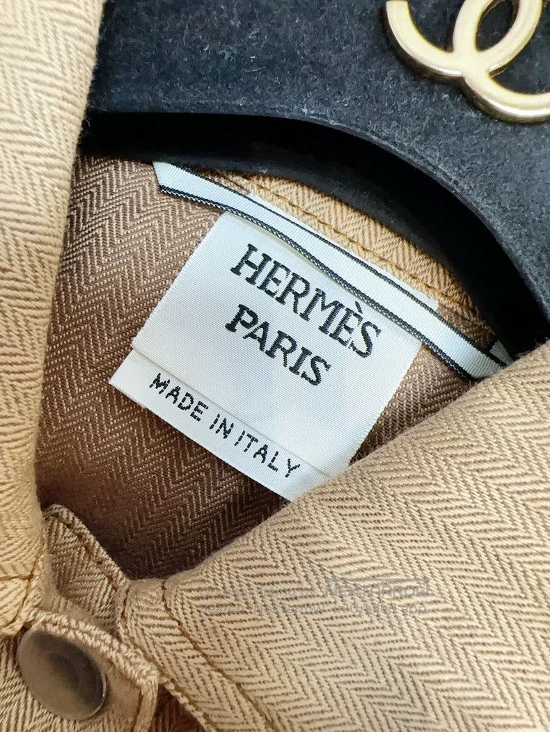 Hermes Hermes 24 Spring/Summer Khaki Canvas and Leather Short Jac Size XS / US 0-2 / IT 36-38 - 3 Thumbnail