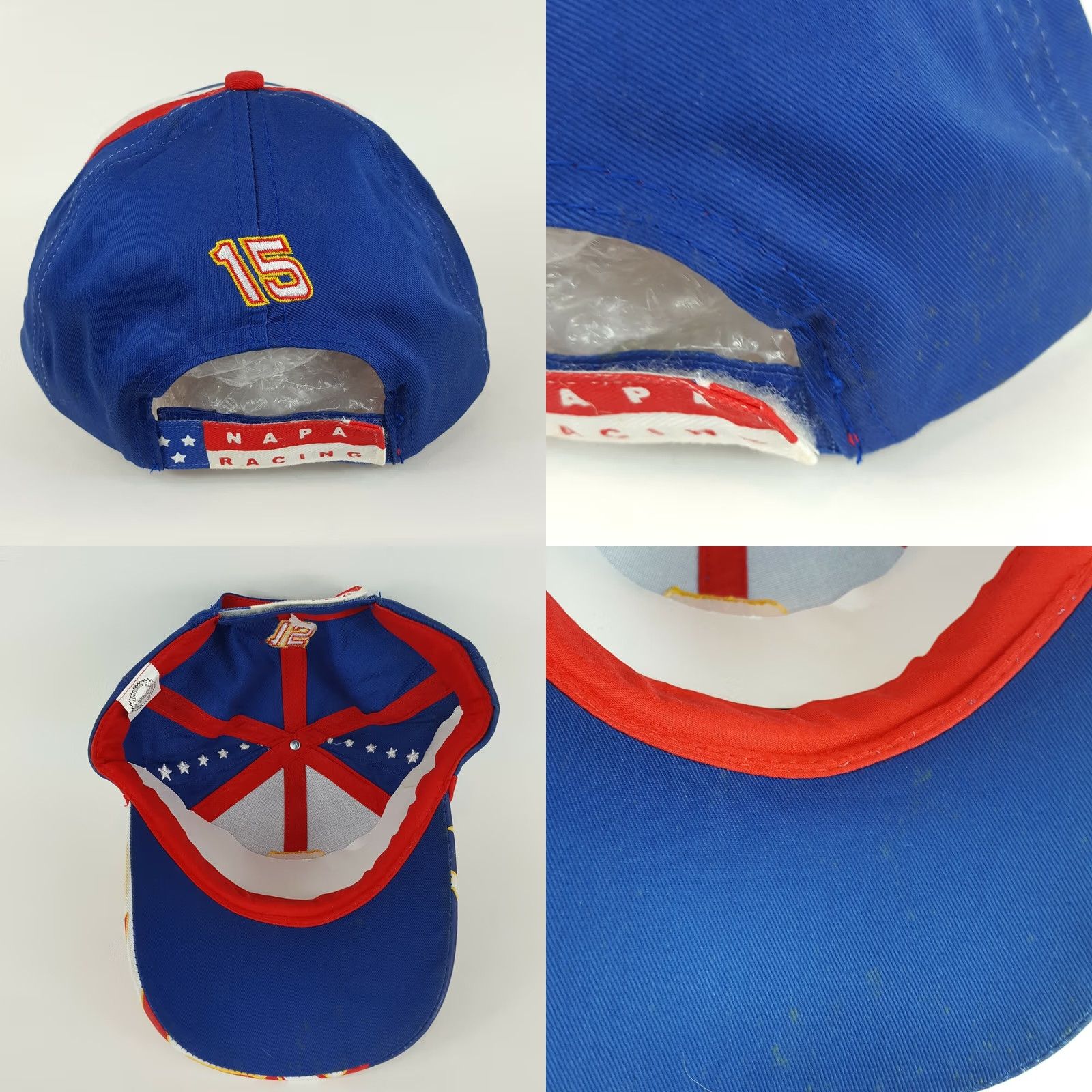 NASCAR VTG Napa Racing NASCAR USA Flag #15 Trucker Hat Snapback Cap Patriotic Hat Men Adjustable Multicolor 90s Retro Sports USA NASCAR Sunglasses? Size ONE SIZE - 8 Thumbnail
