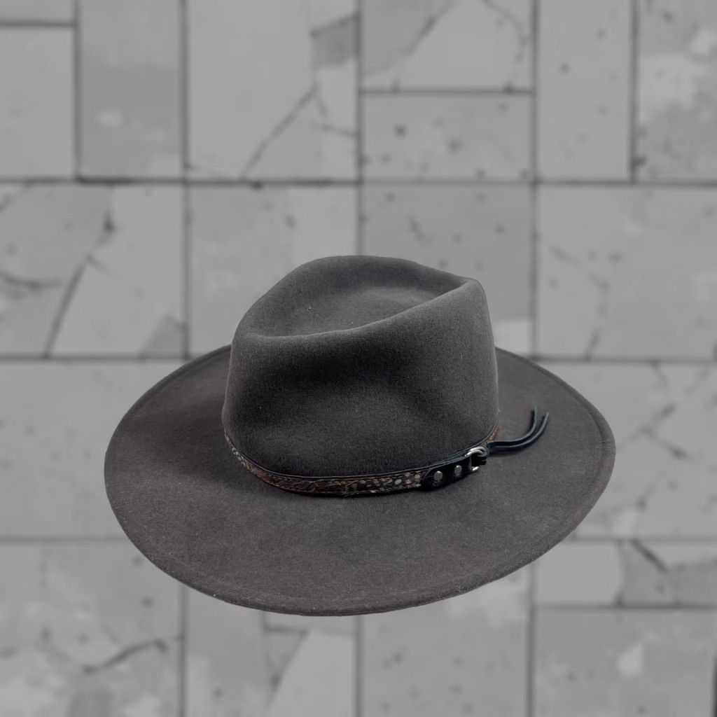 VINTAGE Goorin Bros Fedora Hat Western Cowboy Felt Wool Mens Small Gray Classic 90s Made USA