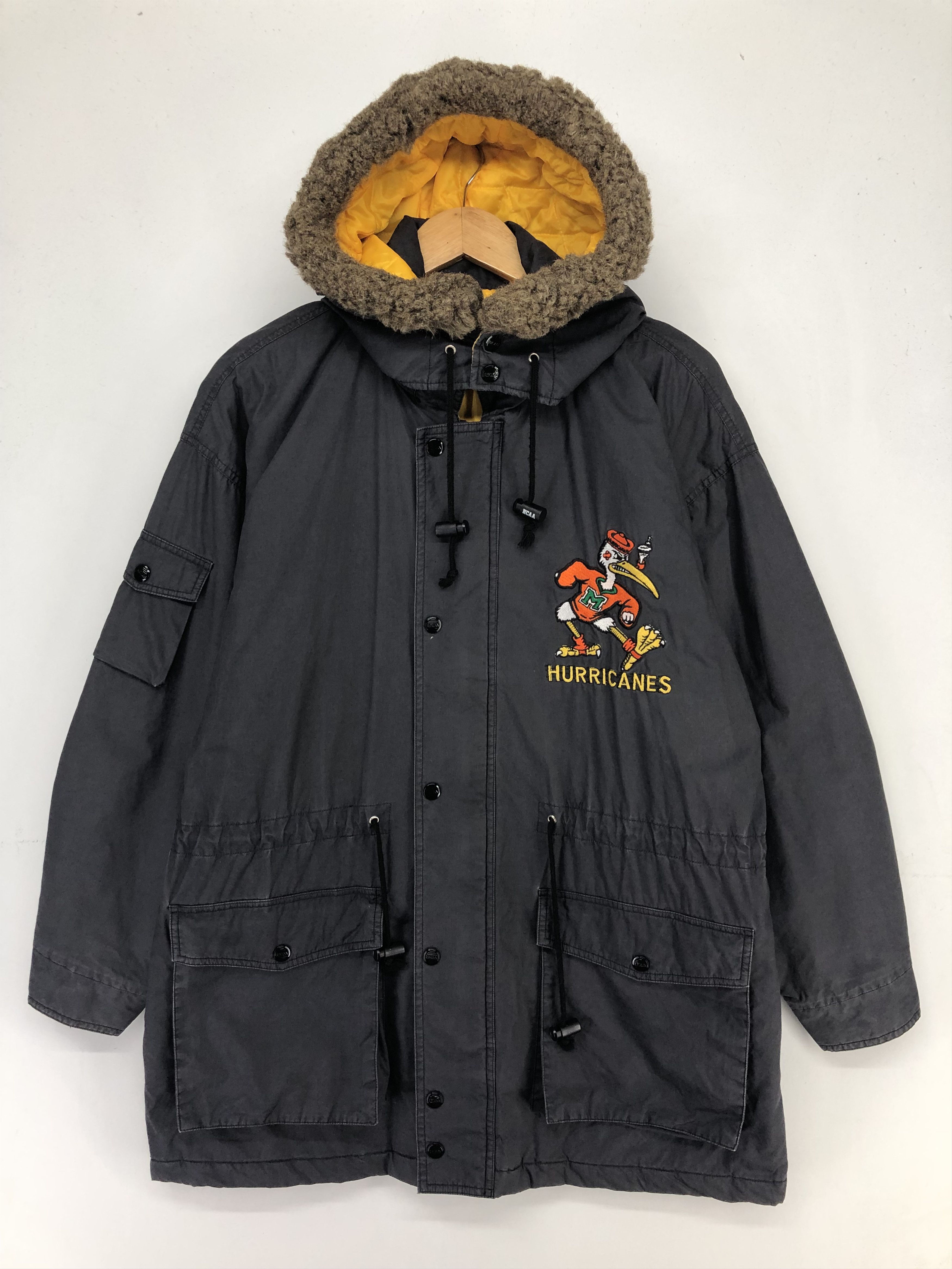 NCAA Vintage Miami Hurricanes Embroidery Logo Parka Jacket Size US L / EU 52-54 / 3 - 1 Thumbnail
